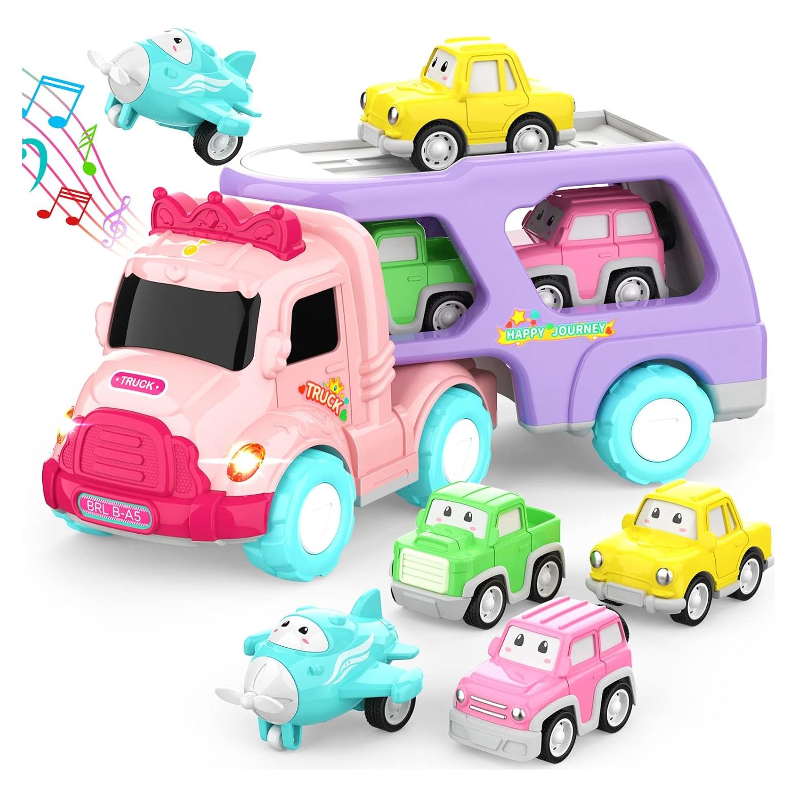 Camión Transportador 5 en 1 LASCOTON Rosa para Niñas