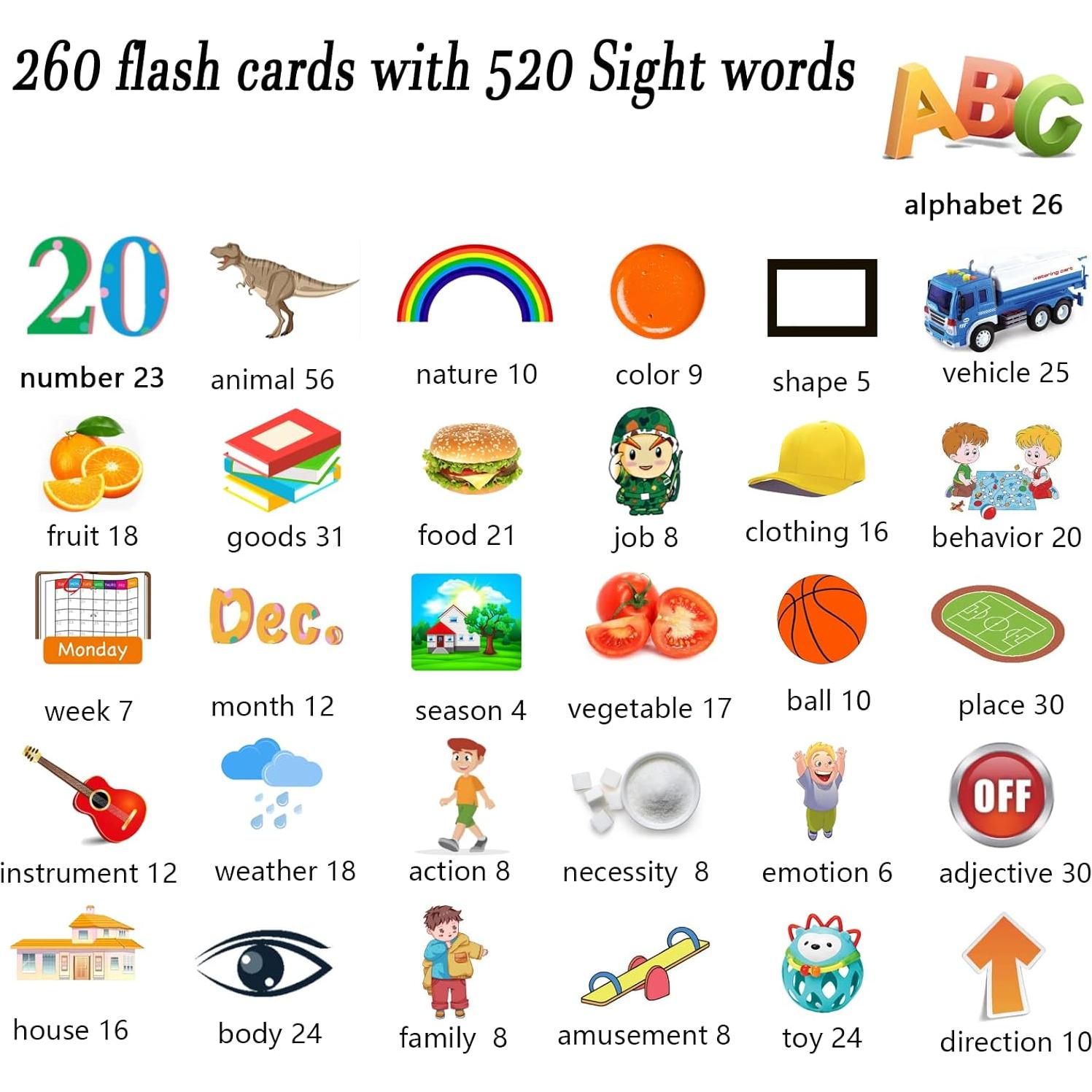 Juguete de Aprendizaje Lapare 520 Tarjetas Visuales para Niños