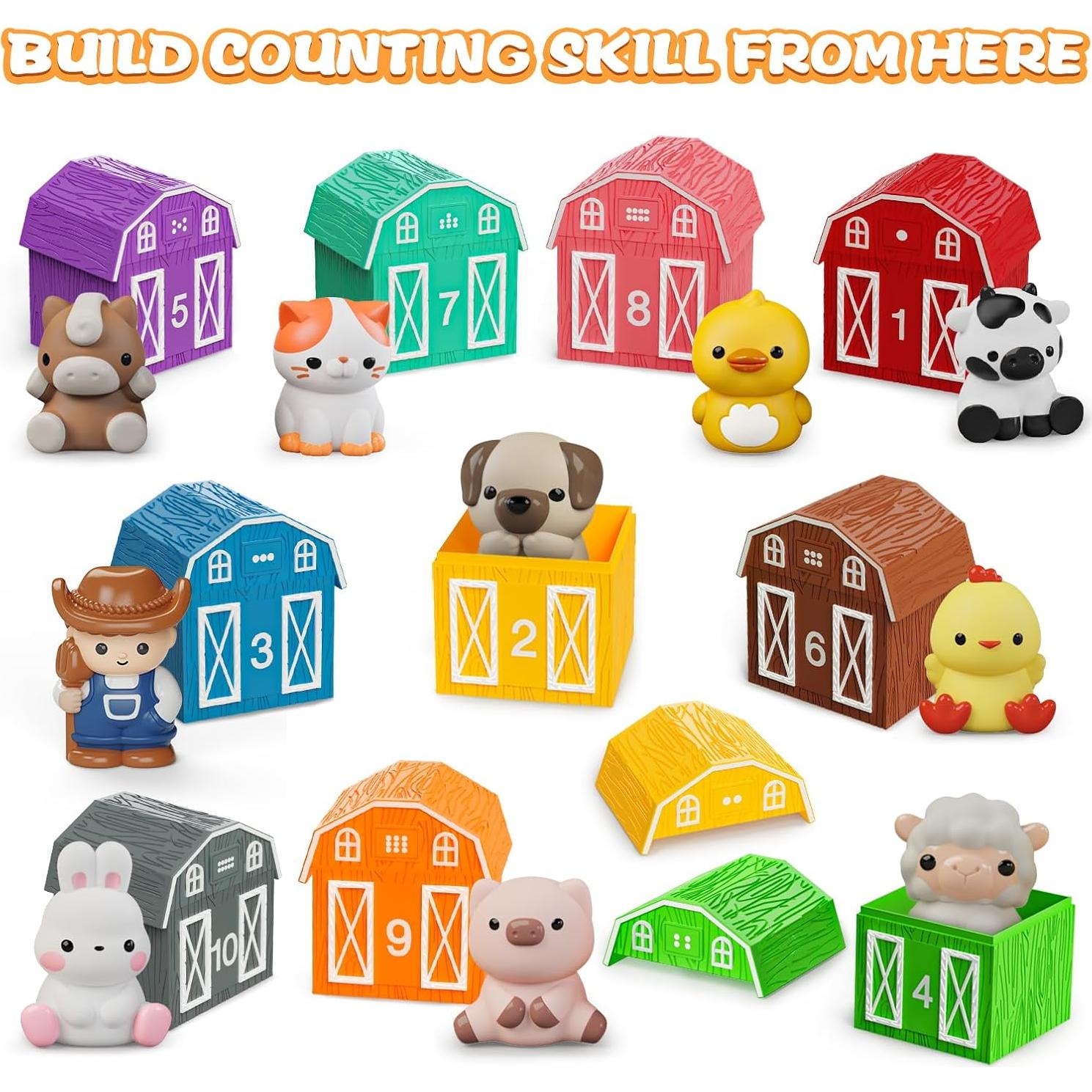 Juguete de Aprendizaje AuroTops 20 PCS Granja y Marionetas