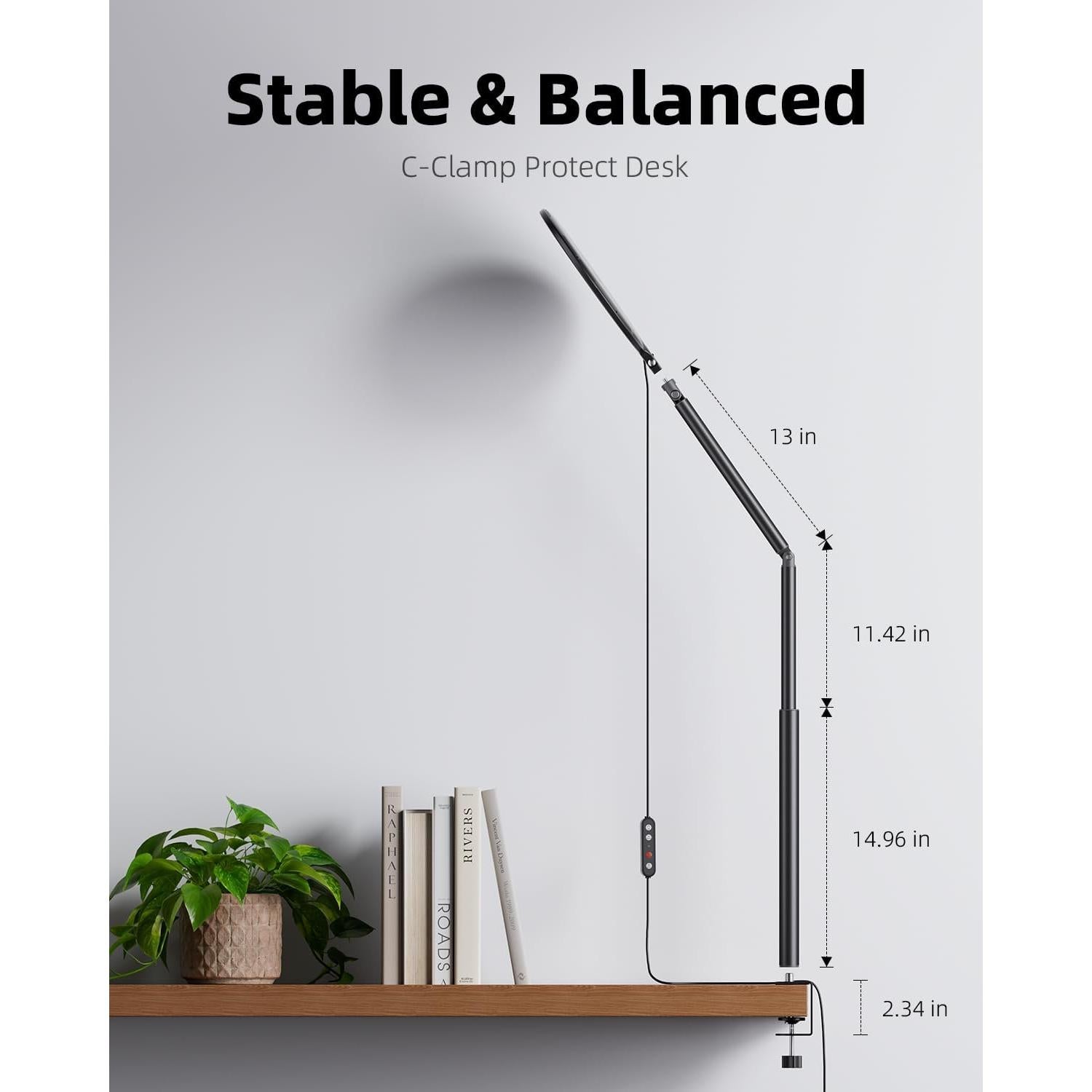 Luz de Anillo Weilisi 10.2" para Escritorio con Soporte Ajustable