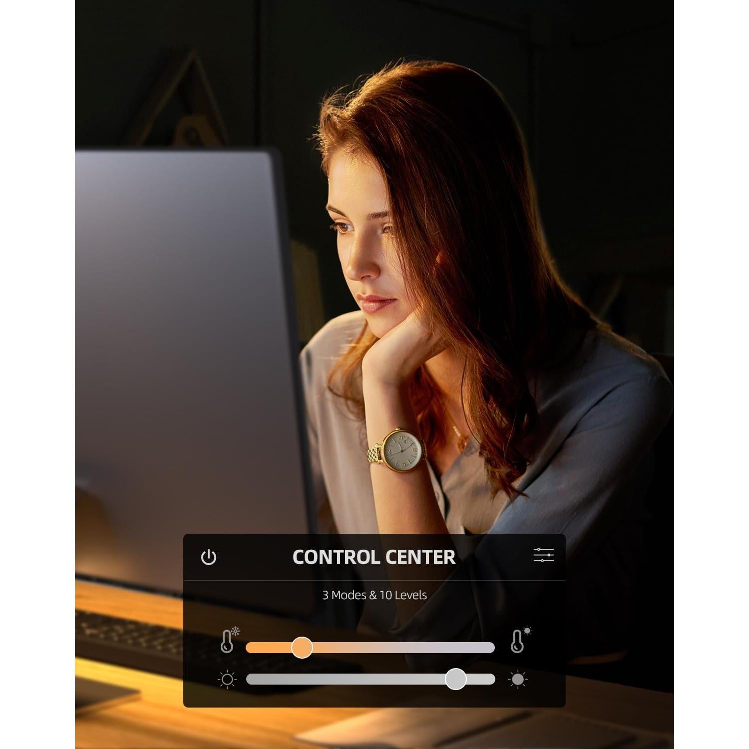 Luz de Anillo Weilisi 10.2" para Escritorio con Soporte Ajustable