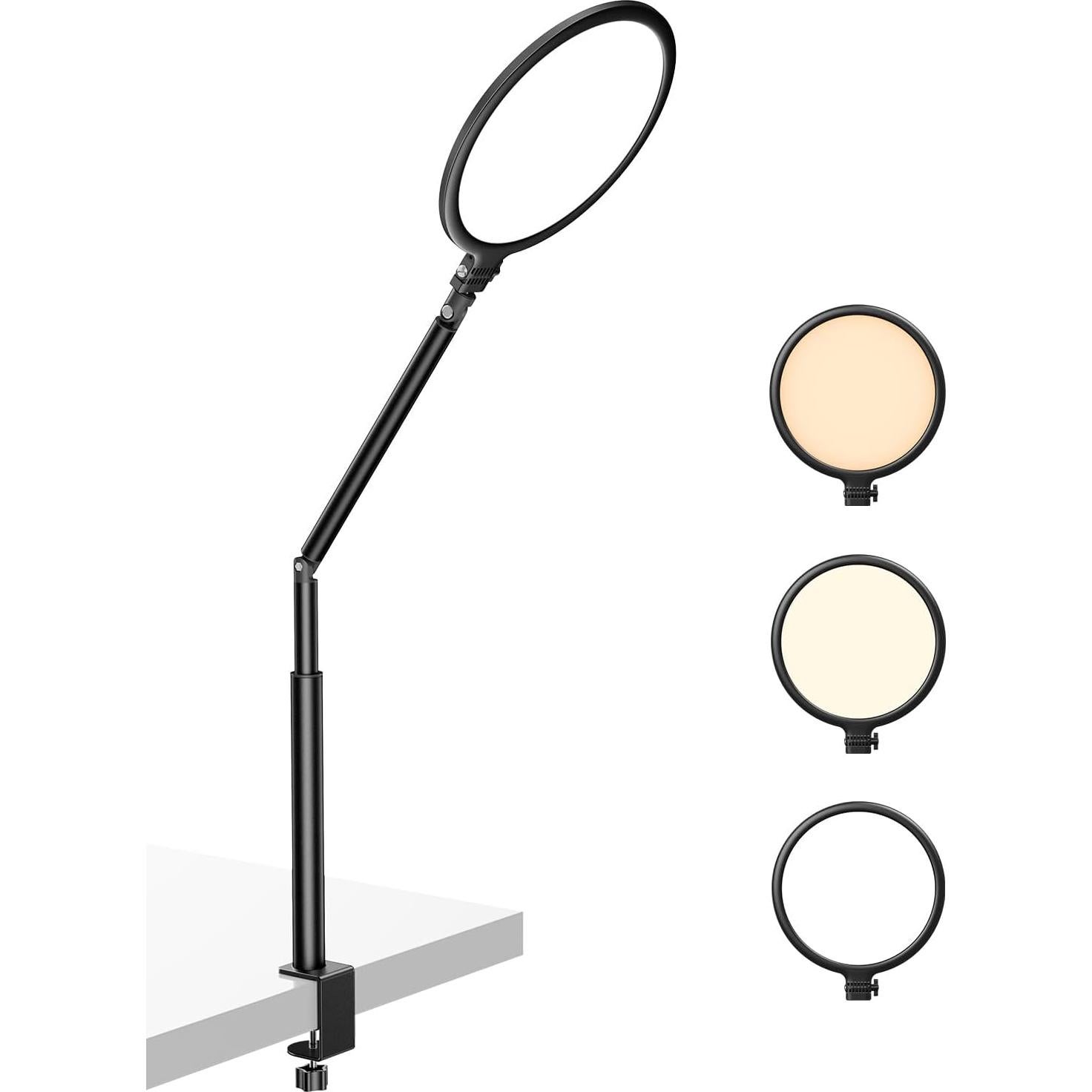 Luz de Anillo Weilisi 10.2" para Escritorio con Soporte Ajustable