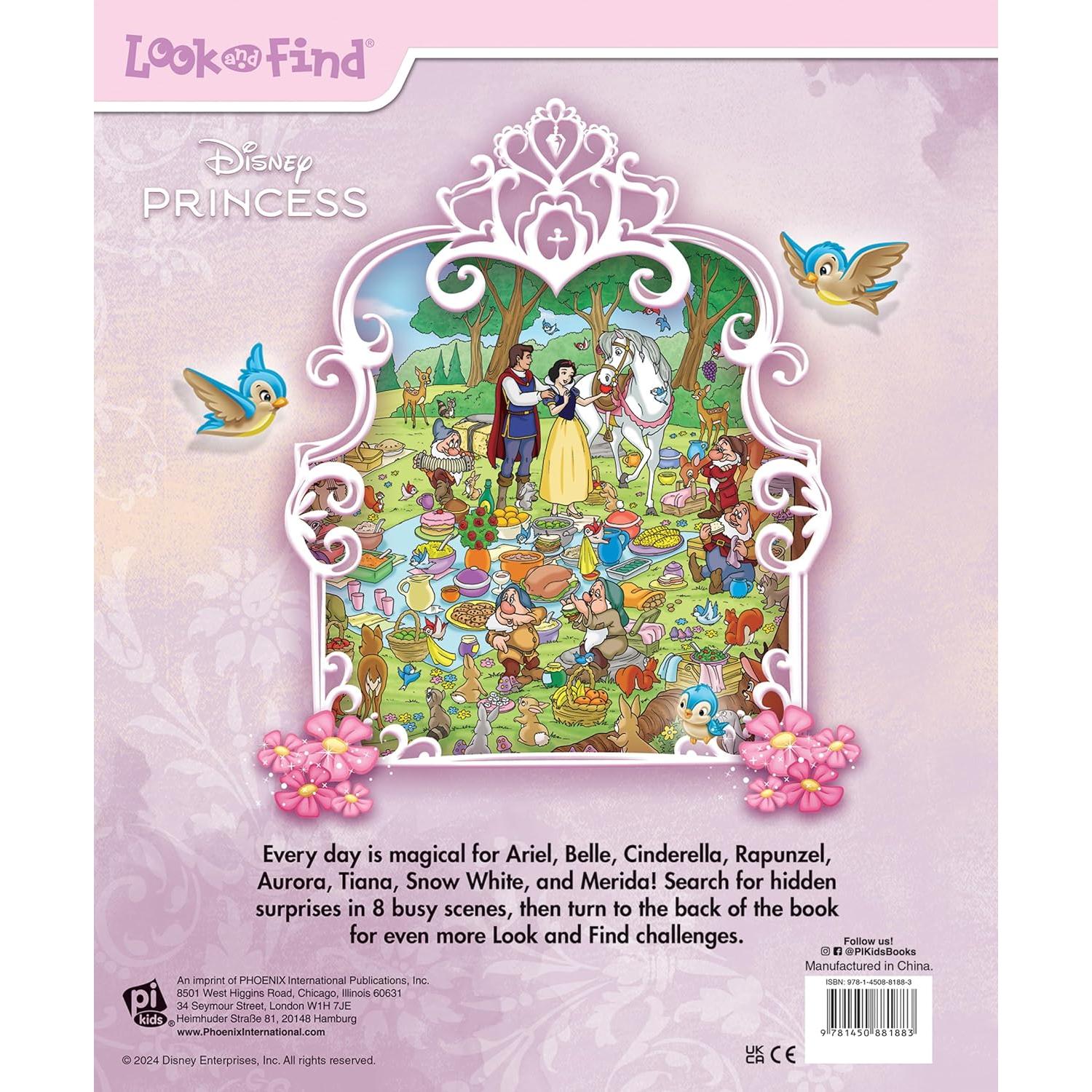 Disney Princess Cinderella, Tangled, Aladdin and More!- Look and Find Activity Book - PI Kids