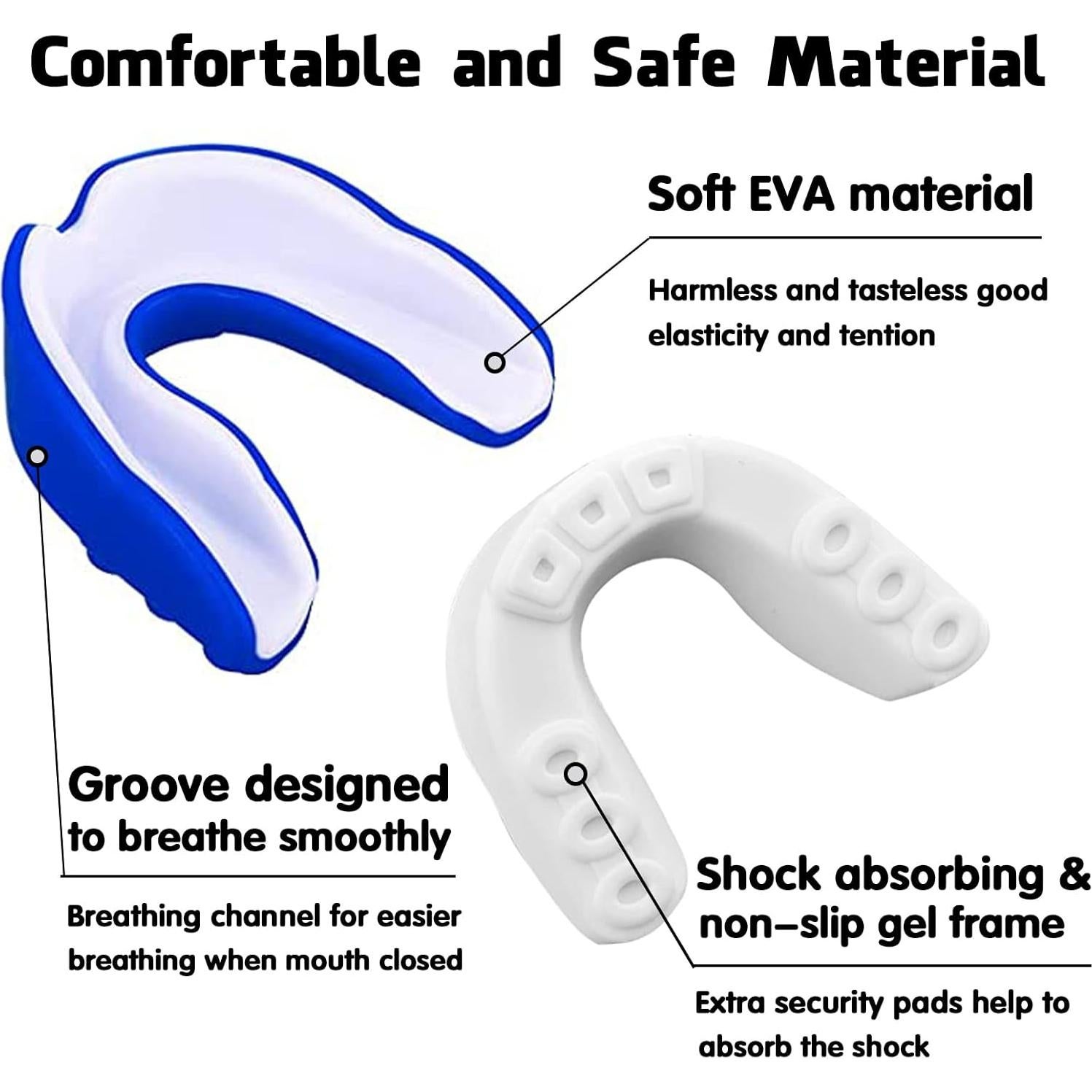 Paquete de 2 Protectores Bucales Geodurn para Niños - Negro y Rojo