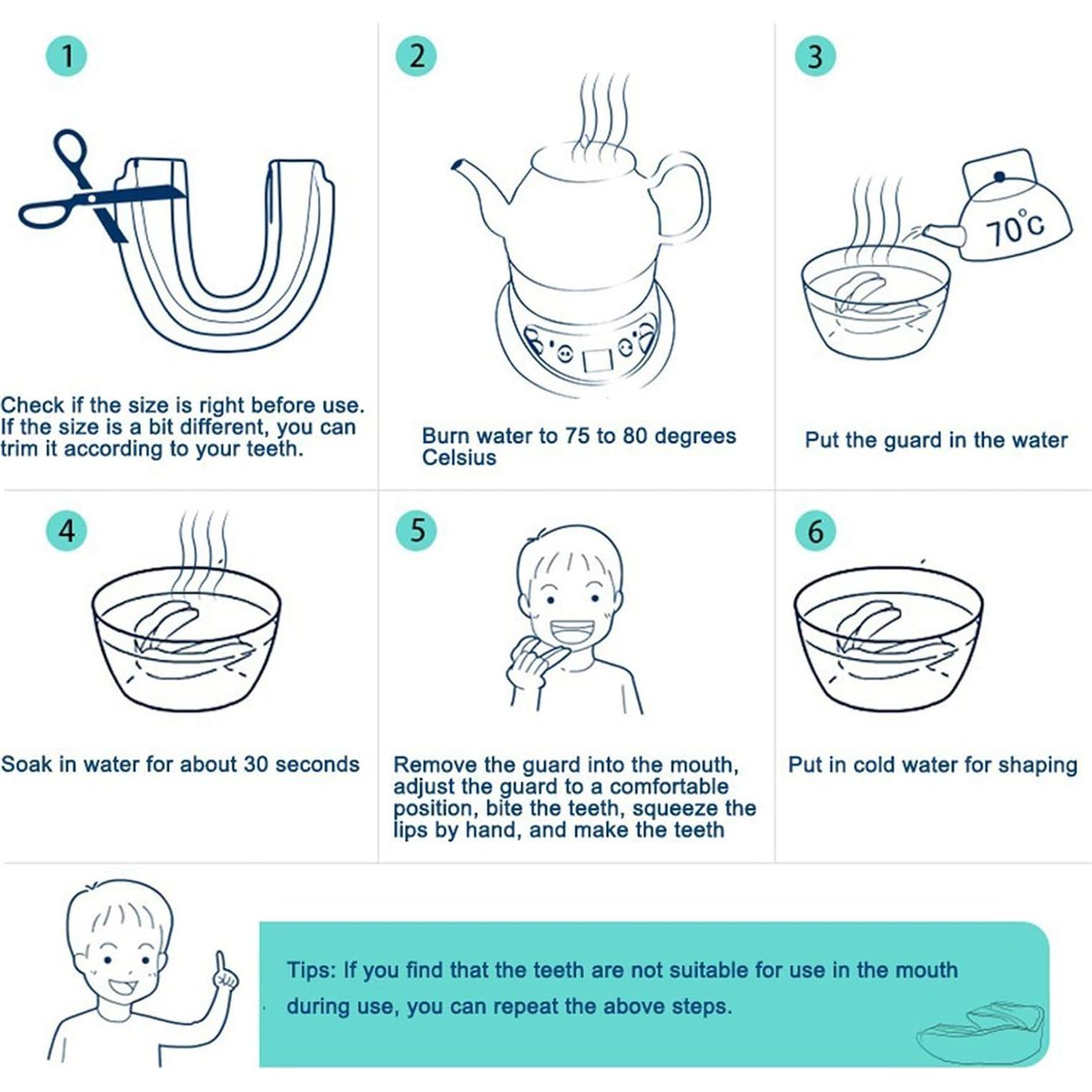 Paquete de 2 Protectores Bucales Geodurn para Niños - Negro y Rojo