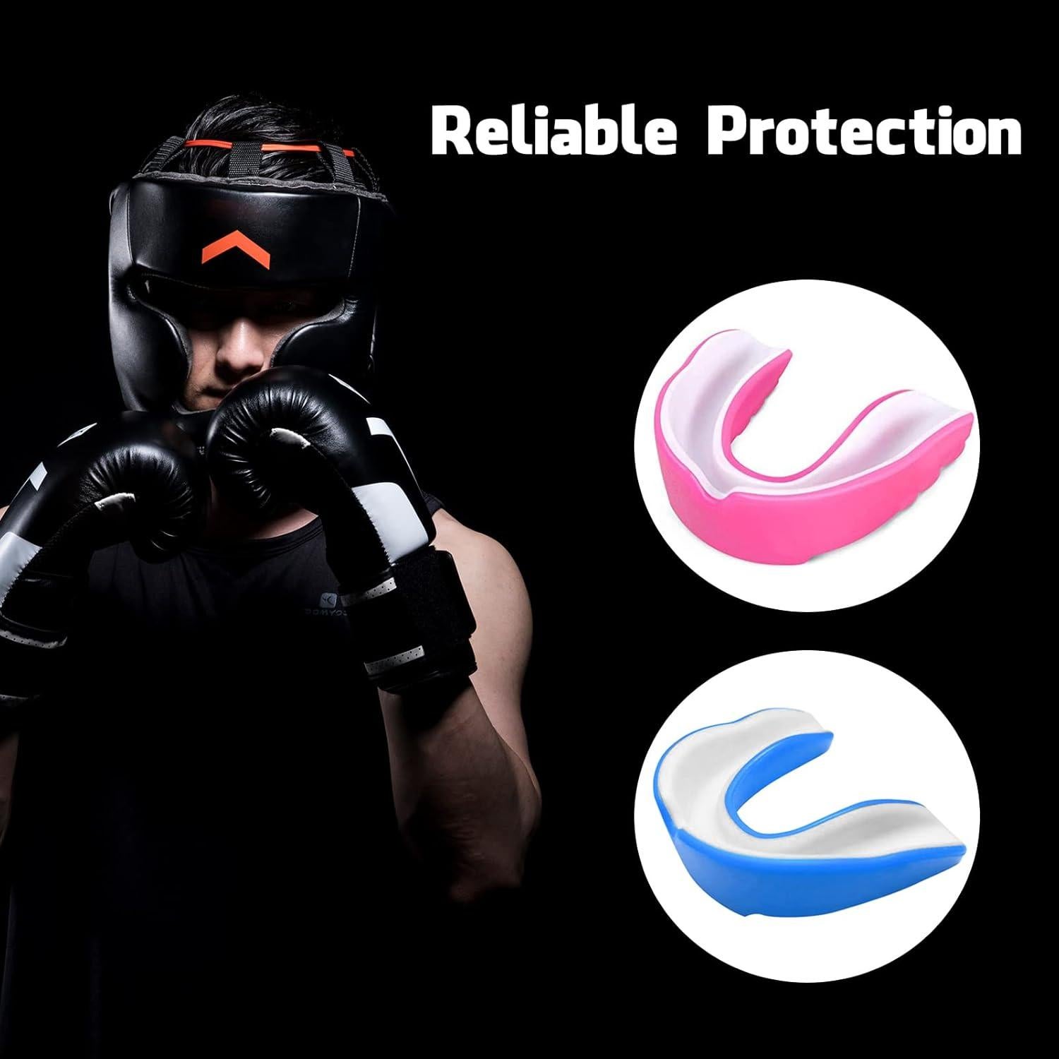 Paquete de 2 Protectores Bucales Geodurn para Niños - Negro y Rojo