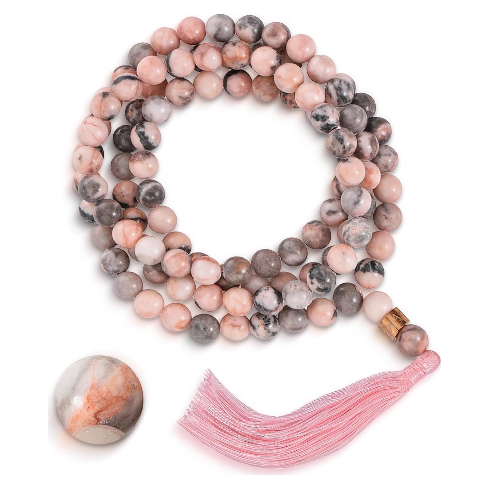 Collar Japamala AURA 108 Cuentas de Cristal Natural 8 mm