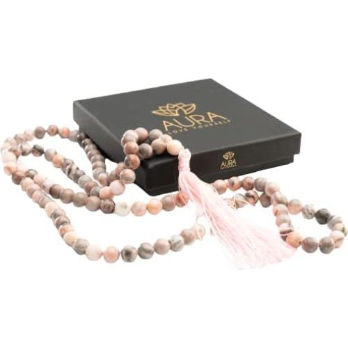 Collar Japamala AURA 108 Cuentas de Cristal Natural 8 mm