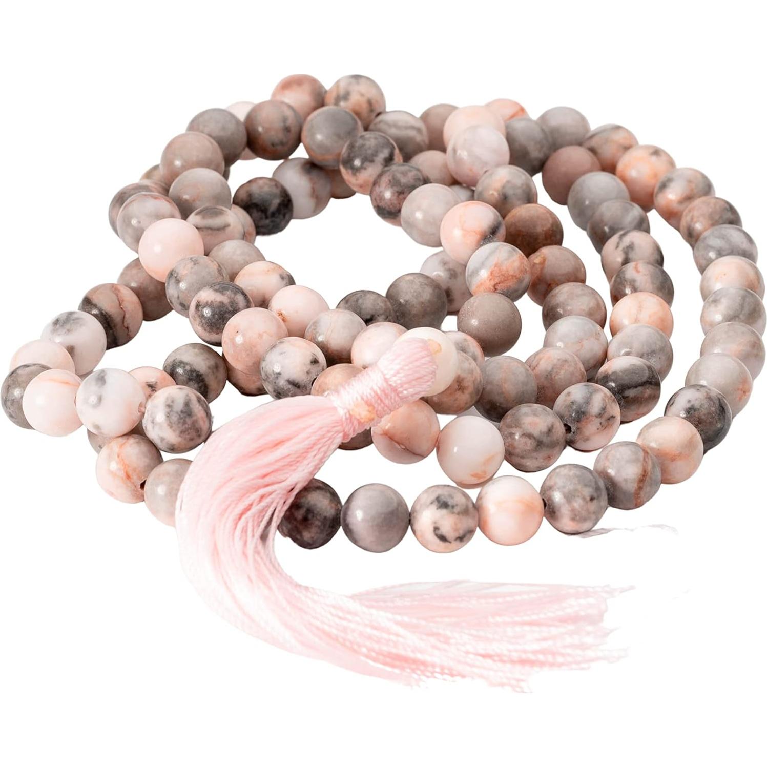 Collar Japamala AURA 108 Cuentas de Cristal Natural 8 mm