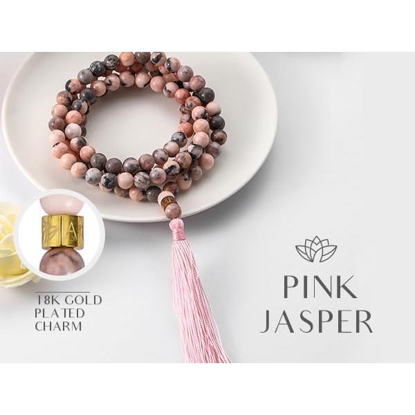 Collar Japamala AURA 108 Cuentas de Cristal Natural 8 mm