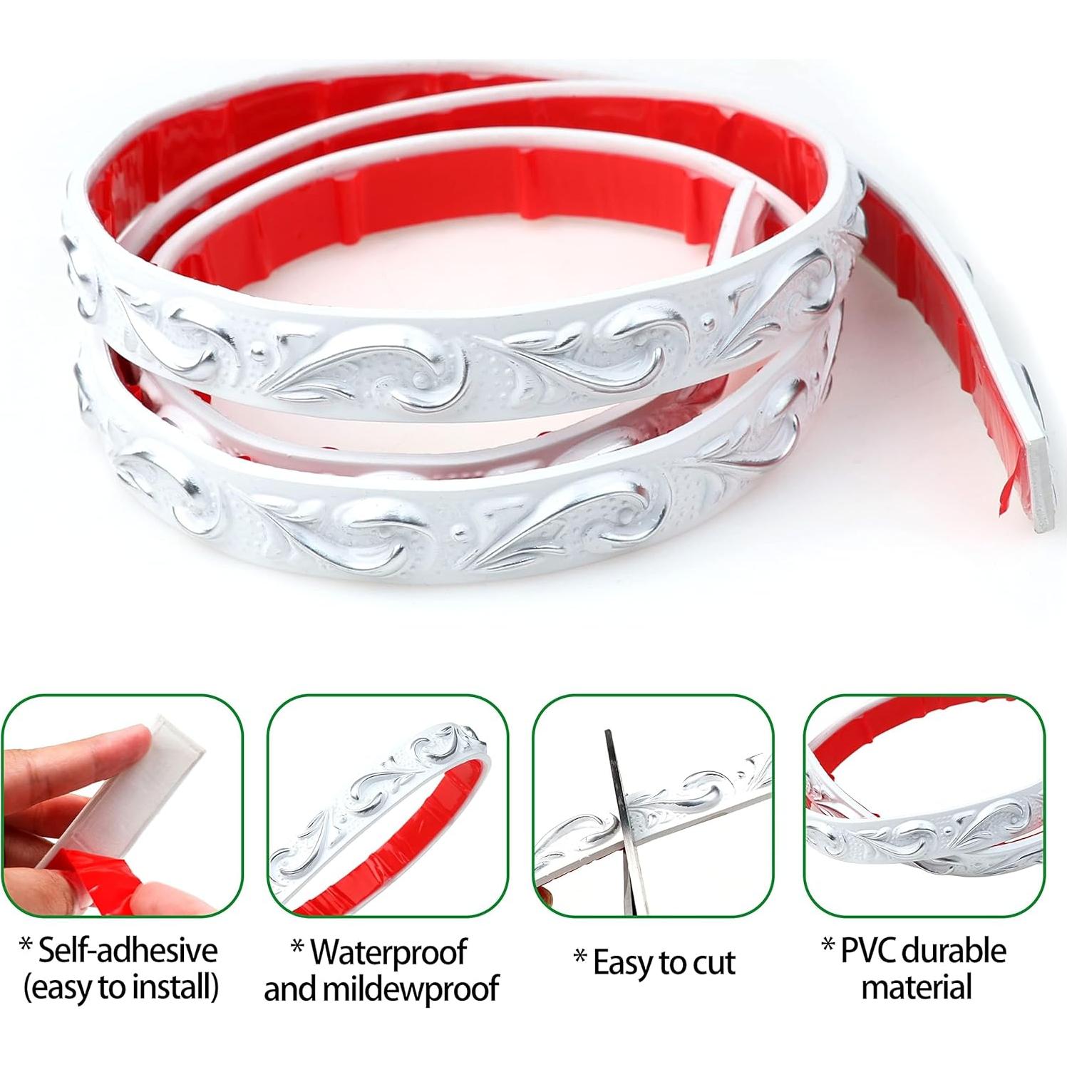 Moldura de Pared Autoadhesiva Duzzy 5m Negro para Decoración