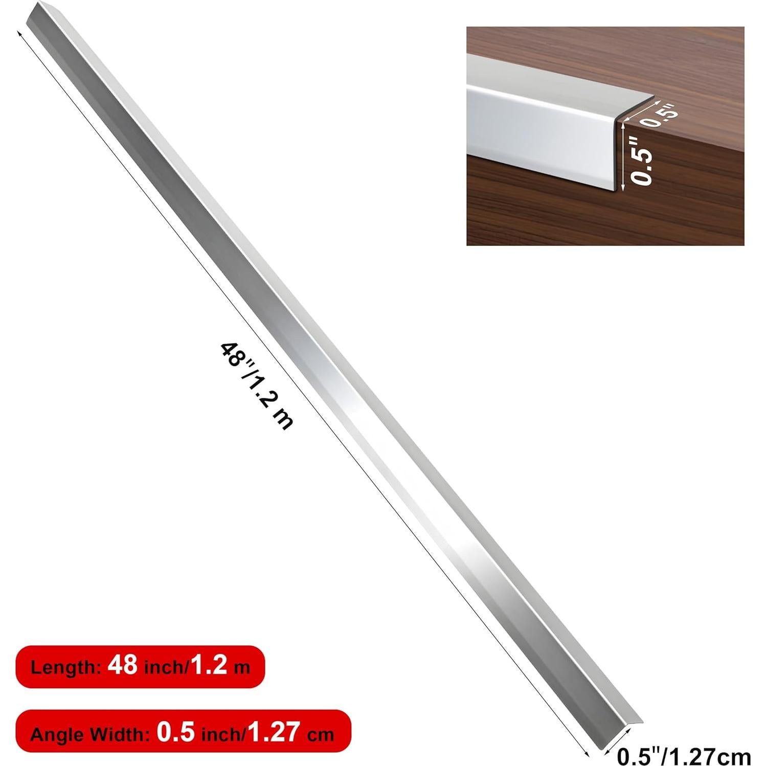 Protectores de Esquinas de Acero Inoxidable Besino 5 Pzas 121.92 cm