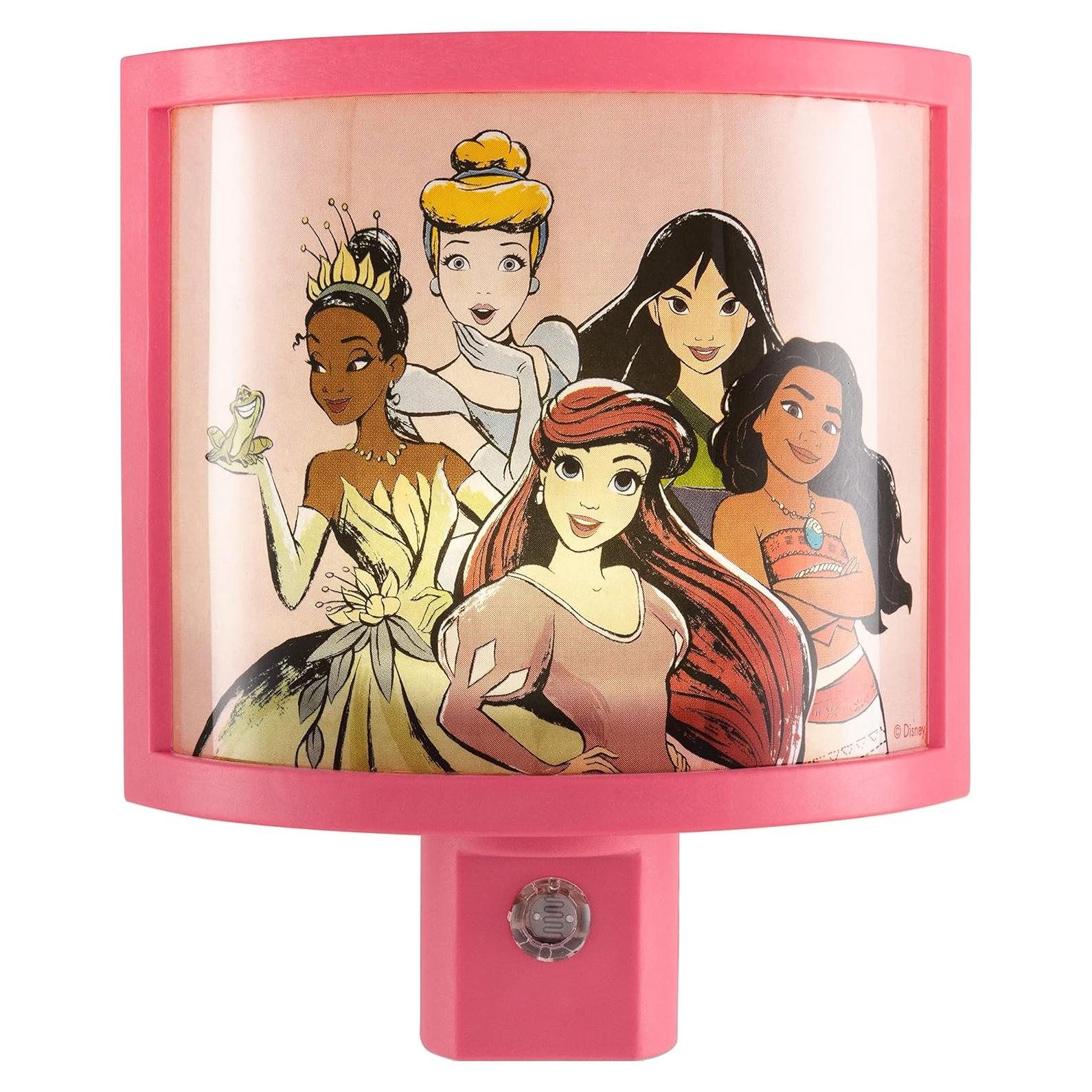 Luz Nocturna LED Disney Princess Rosa con Sensor Dusk to Dawn