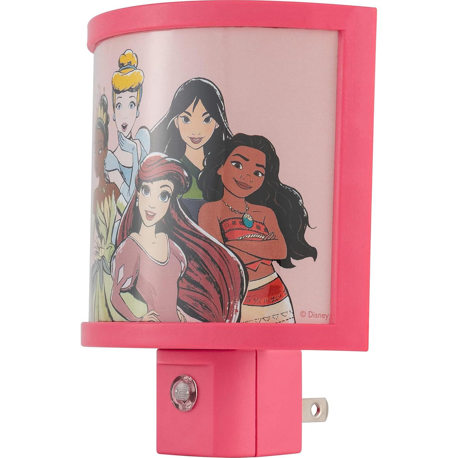 Luz Nocturna LED Disney Princess Rosa con Sensor Dusk to Dawn