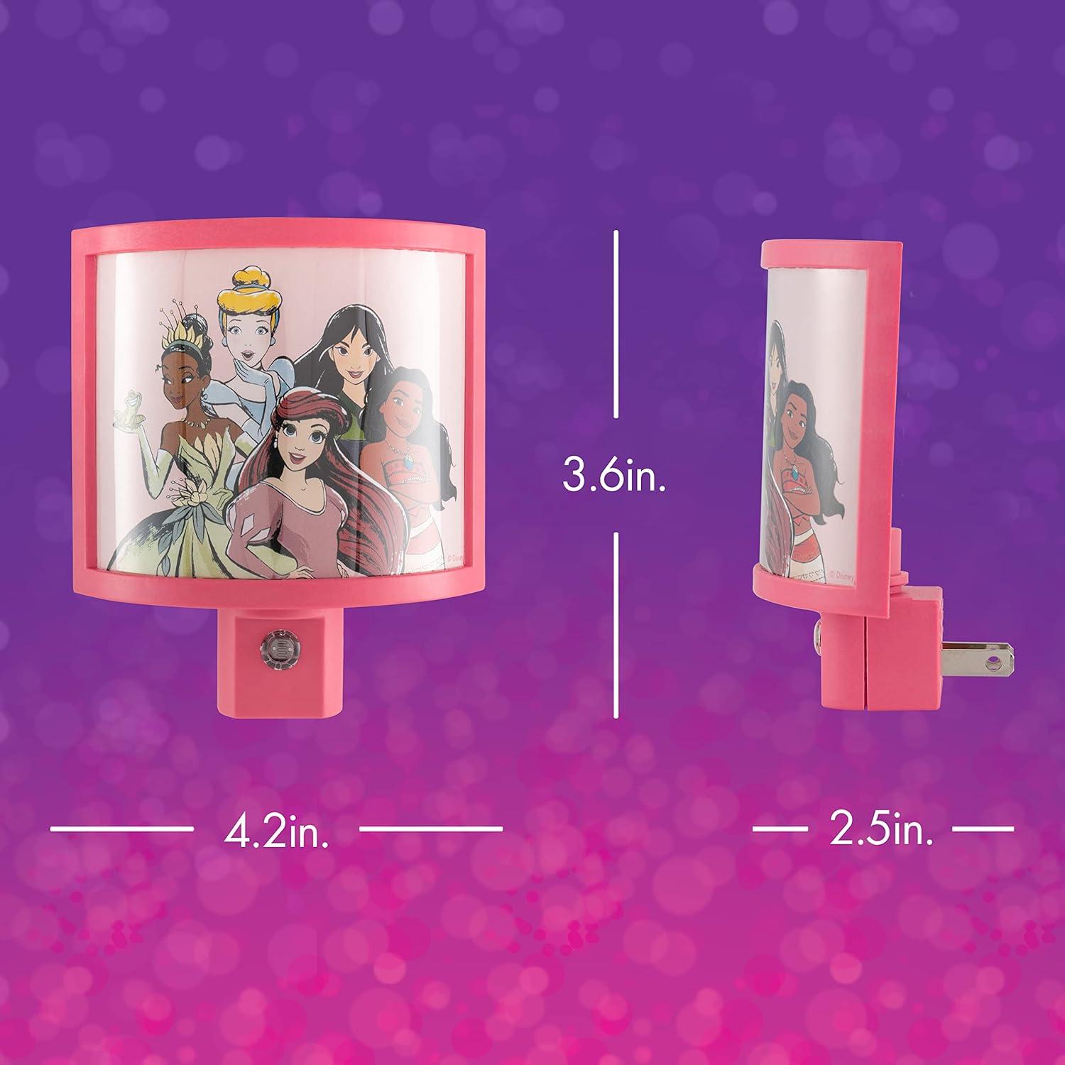 Luz Nocturna LED Disney Princess Rosa con Sensor Dusk to Dawn