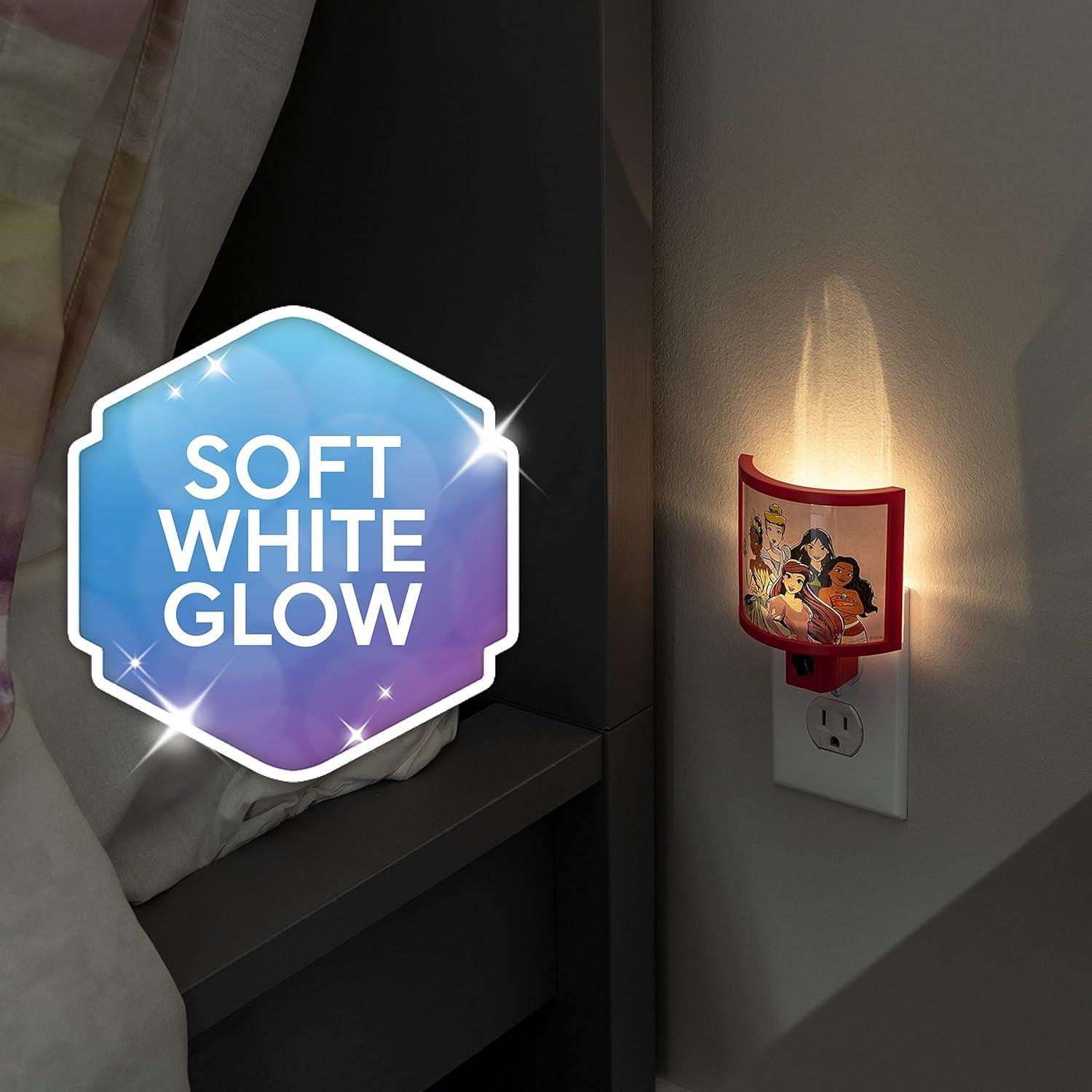 Luz Nocturna LED Disney Princess Rosa con Sensor Dusk to Dawn