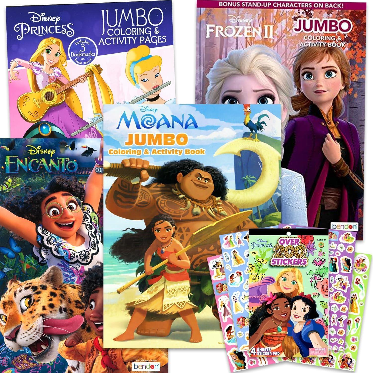 Set de Colorear y Actividades Disney para Niños - Moana, Frozen