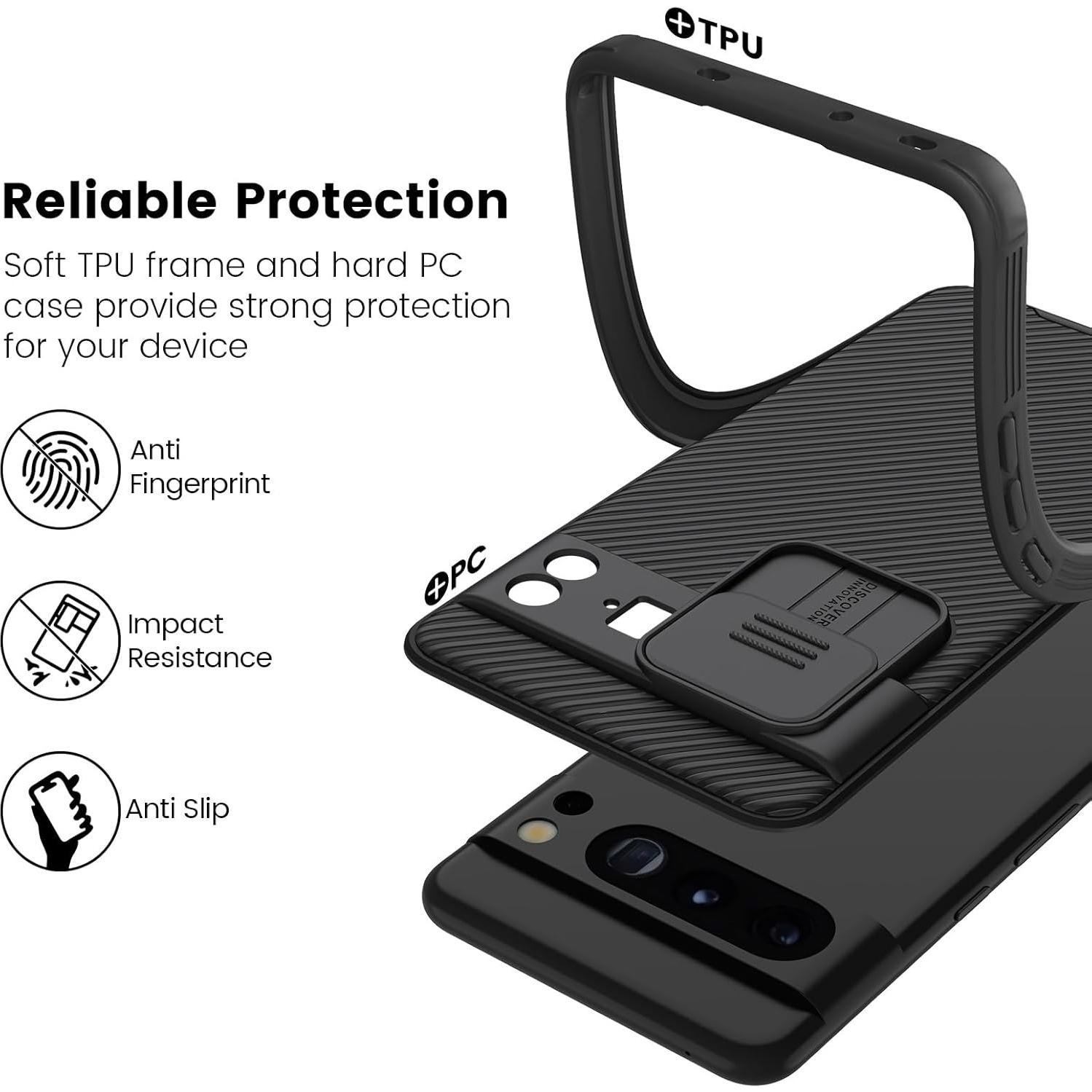 Funda Nillkin Camshield Pro para Google Pixel 8 Pro - Negro