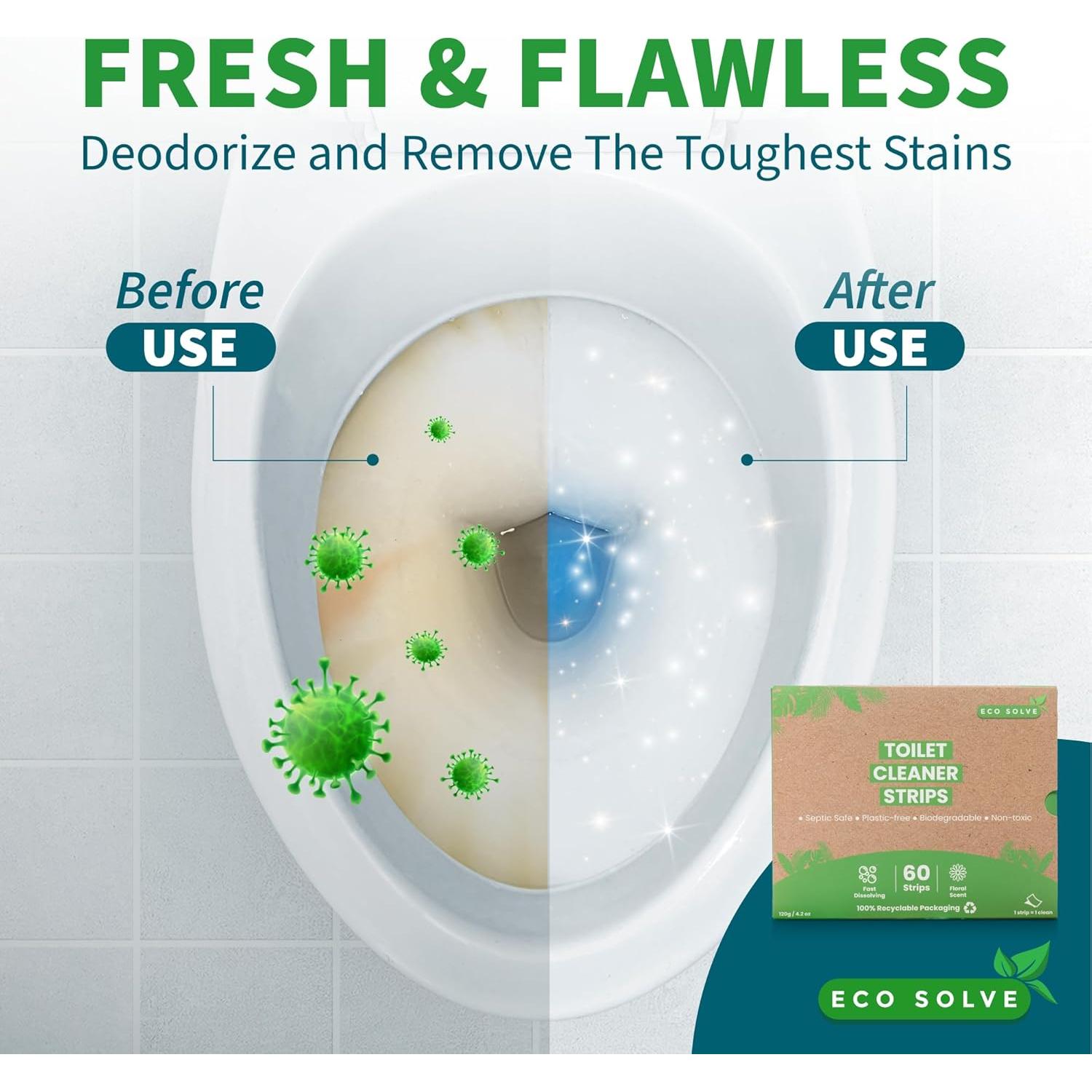 Tiras Limpiadoras de Inodoro Eco Solve - 60 Unidades Ecológicas