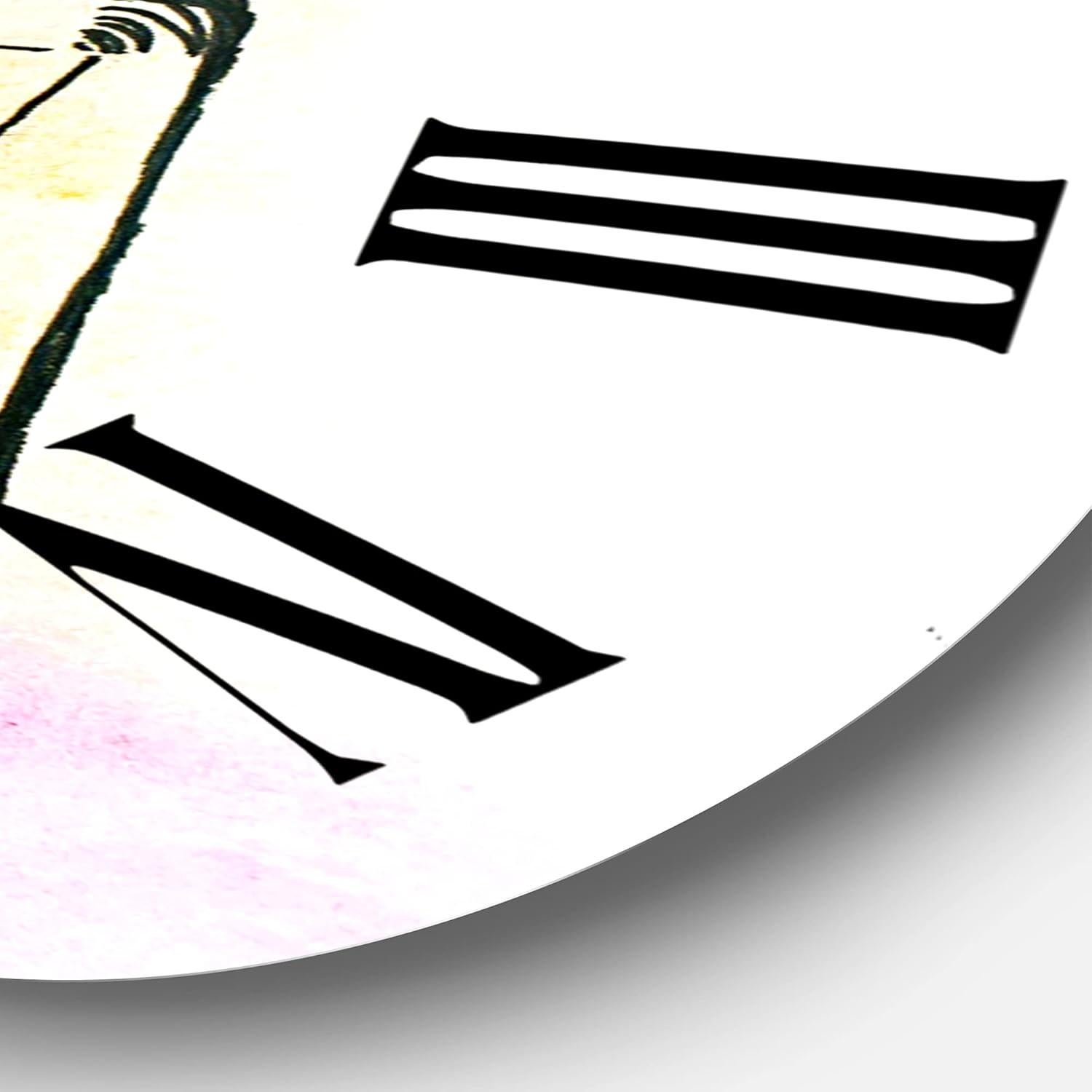 Reloj de Pared Floral DesignQ 58.42 cm Aluminio Rosa