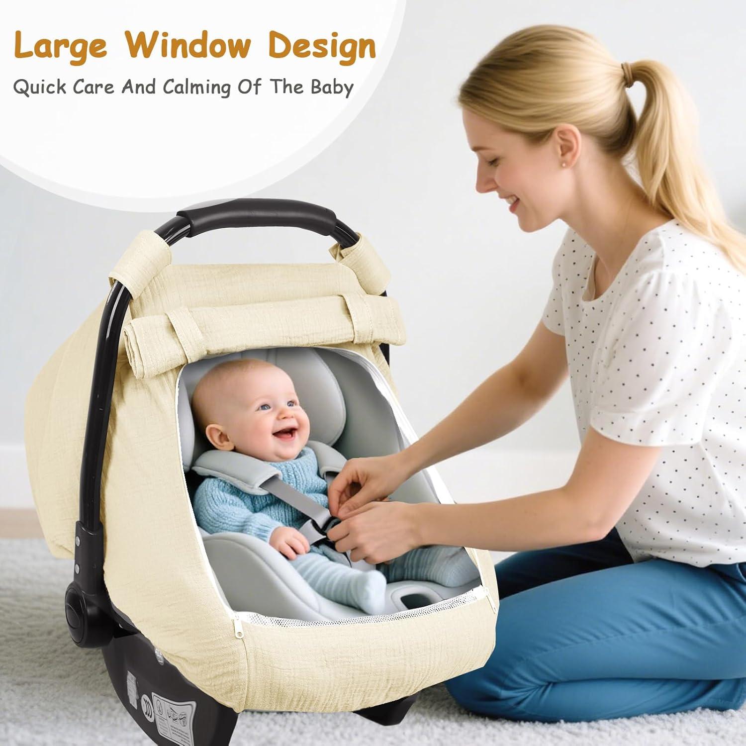 Funda de Asiento de Coche para Bebé HNHUAMING Albaricoque