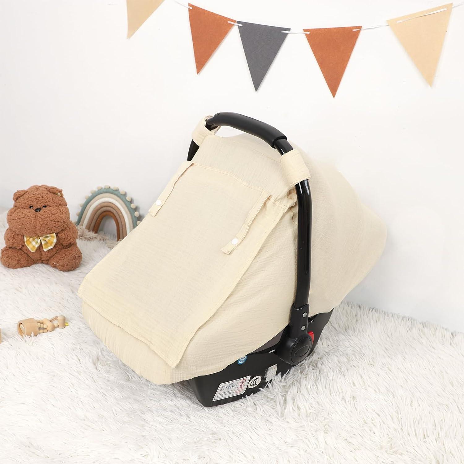 Funda de Asiento de Coche para Bebé HNHUAMING Albaricoque