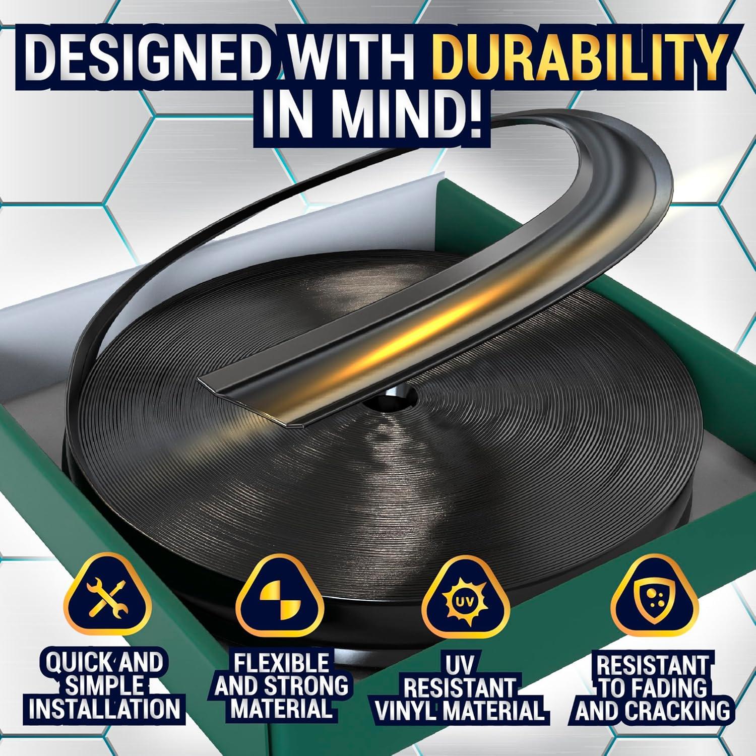 Moldura de Recorte para RV LATCH.IT 30.48m x 2.54cm Negro