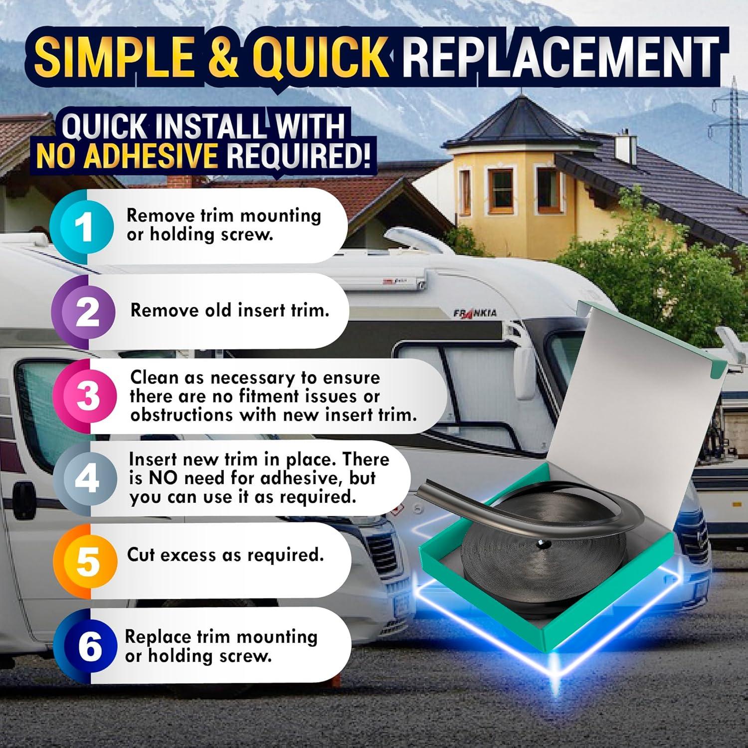 Moldura de Recorte para RV LATCH.IT 30.48m x 2.54cm Negro