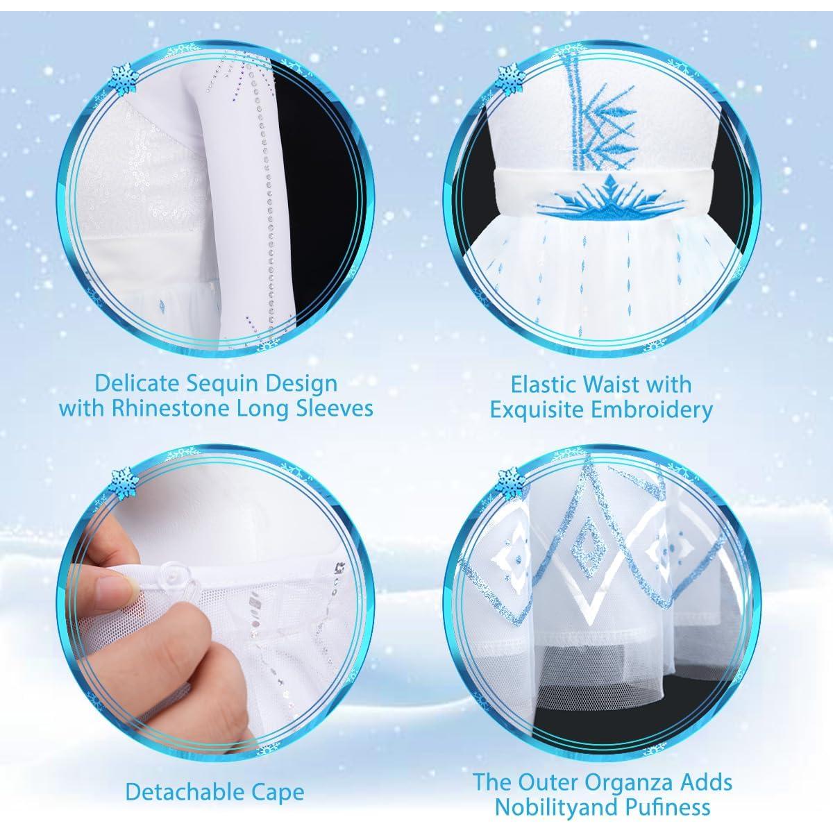 Vestido de Princesa Meland con Luces LED para Niñas 3-10 Años