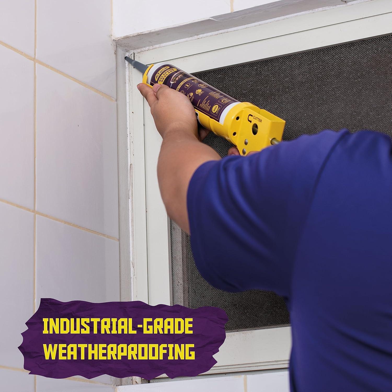 Sellador de Silicona Negra ATack 284g Paquete de 4 100% Impermeable