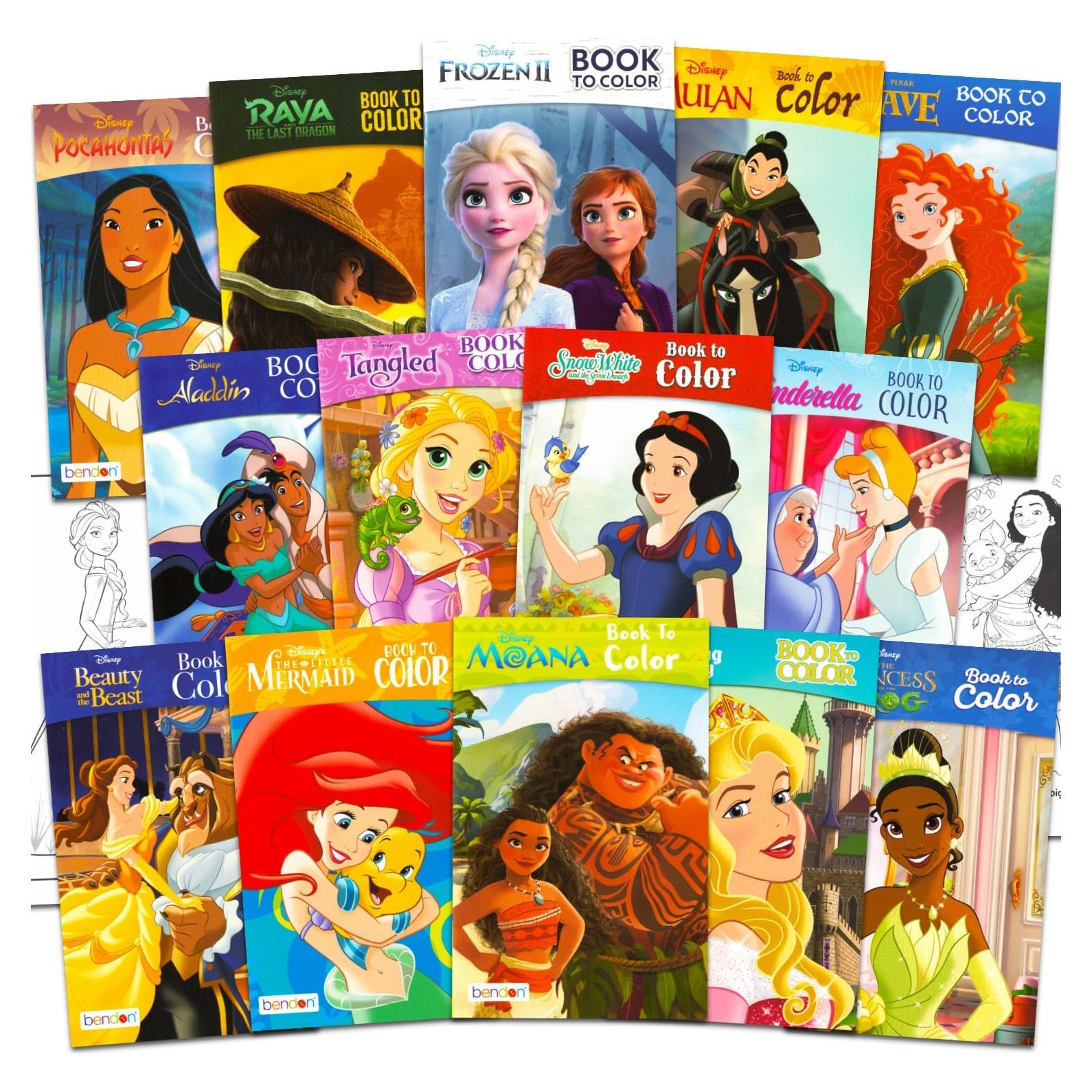 14 Libros de Colorear Mini Princesas Disney para Niños