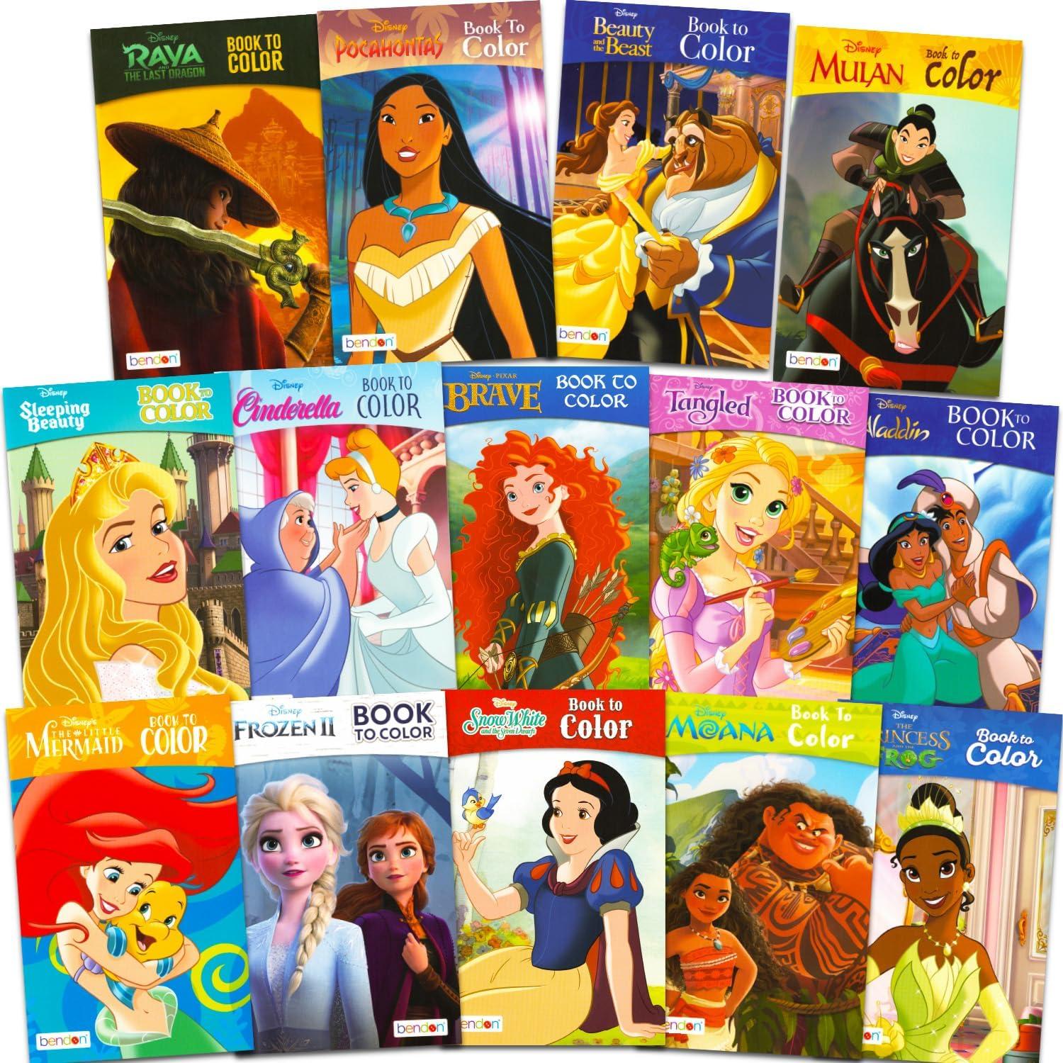14 Libros de Colorear Mini Princesas Disney para Niños
