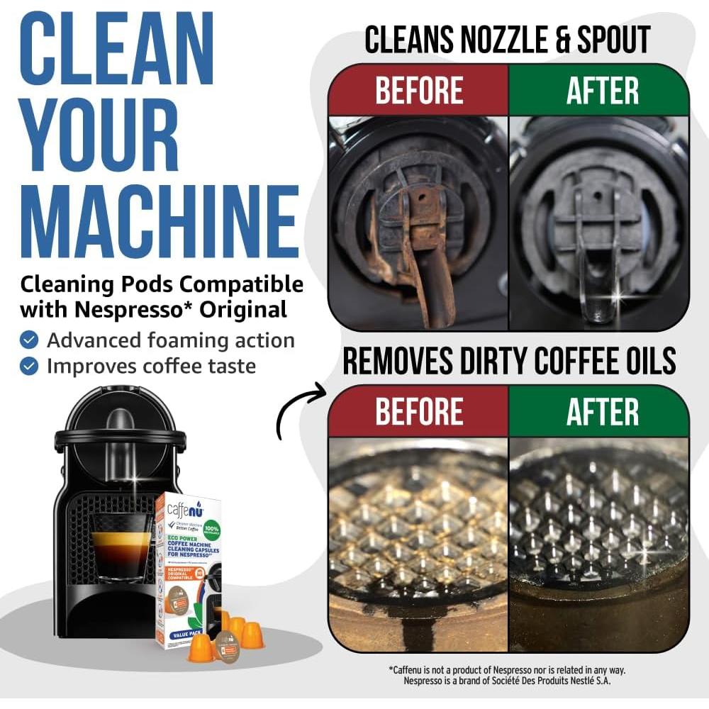 Cápsulas de limpieza Caffenu para Nespresso - 10 unidades