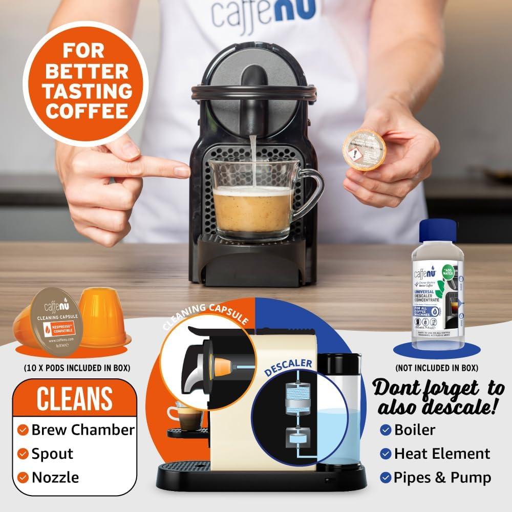 Cápsulas de limpieza Caffenu para Nespresso - 10 unidades