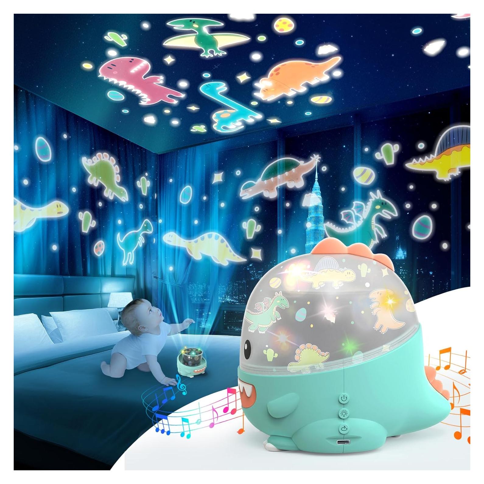 Proyector Nocturno de Estrellas WINICE Dinosaurio Azul