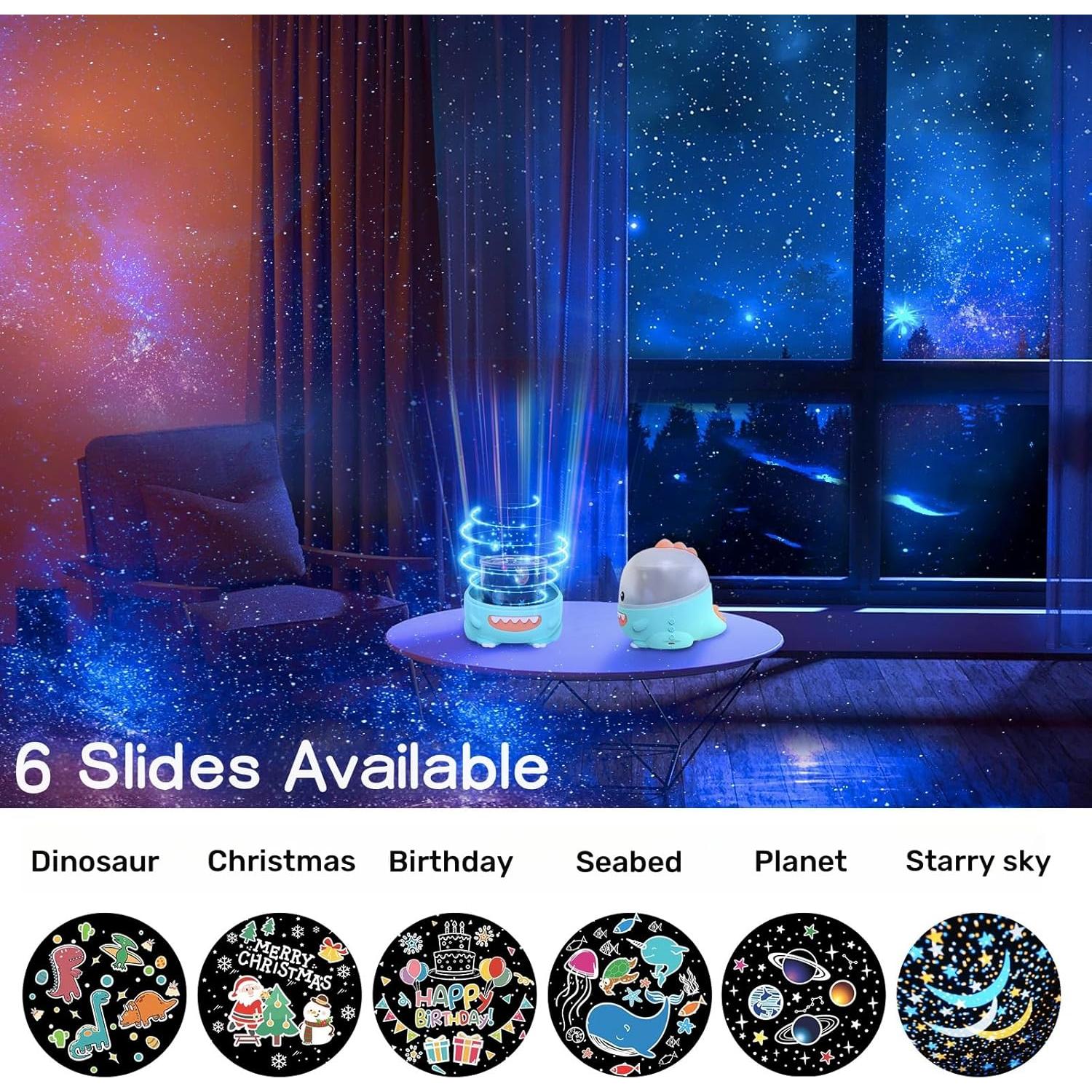 Proyector Nocturno de Estrellas WINICE Dinosaurio Azul