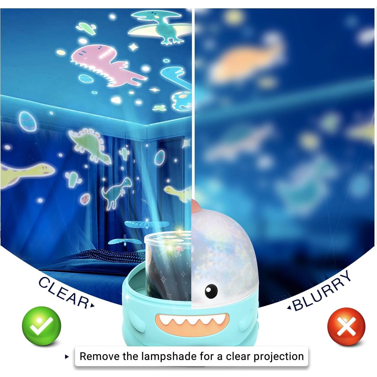 Proyector Nocturno de Estrellas WINICE Dinosaurio Azul