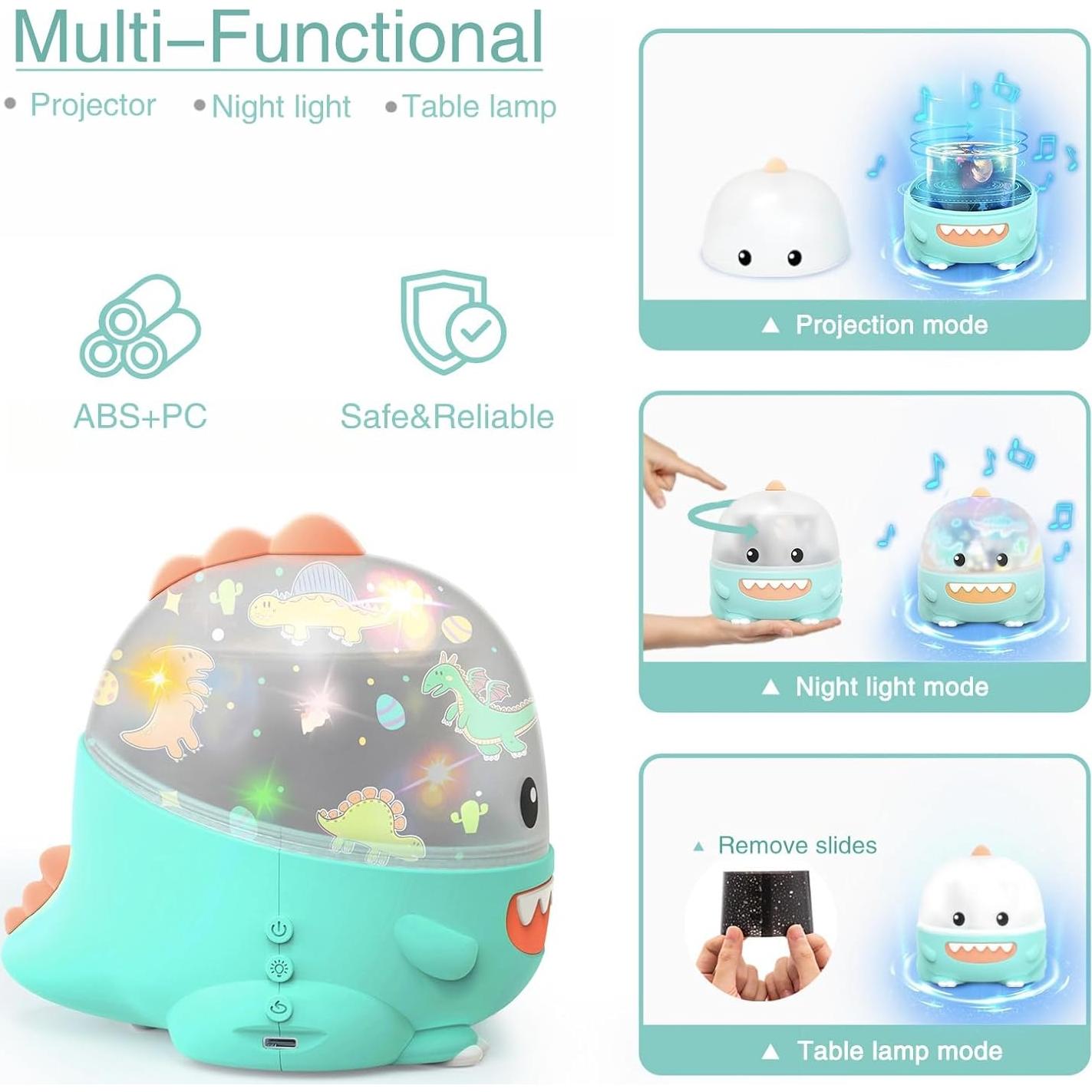 Proyector Nocturno de Estrellas WINICE Dinosaurio Azul