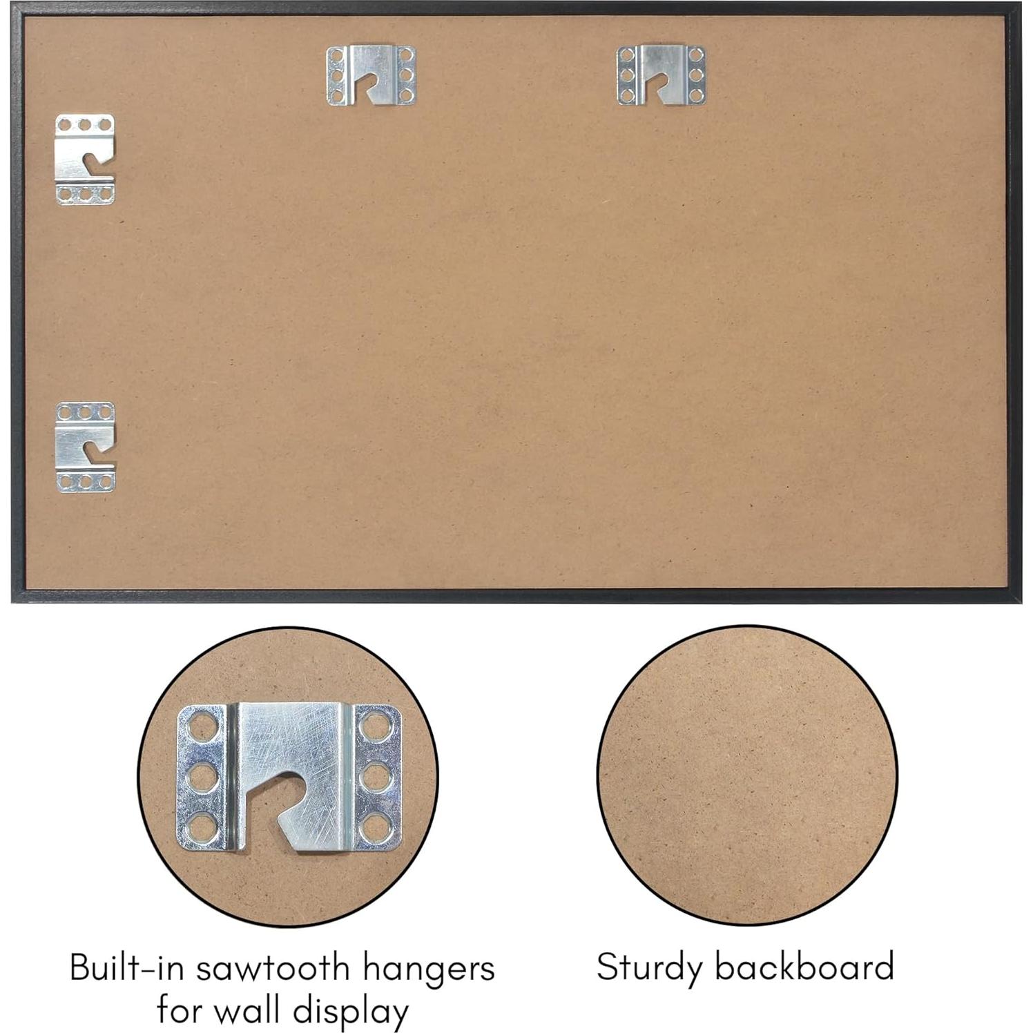 Americanflat 11x18 Toy Car Display Case - Holds up to 30 Cars - Model Car Displays with Removable Shelves and Shatter-Resistant Glass - Wall Mounted Display Cases for Collectibles - Black