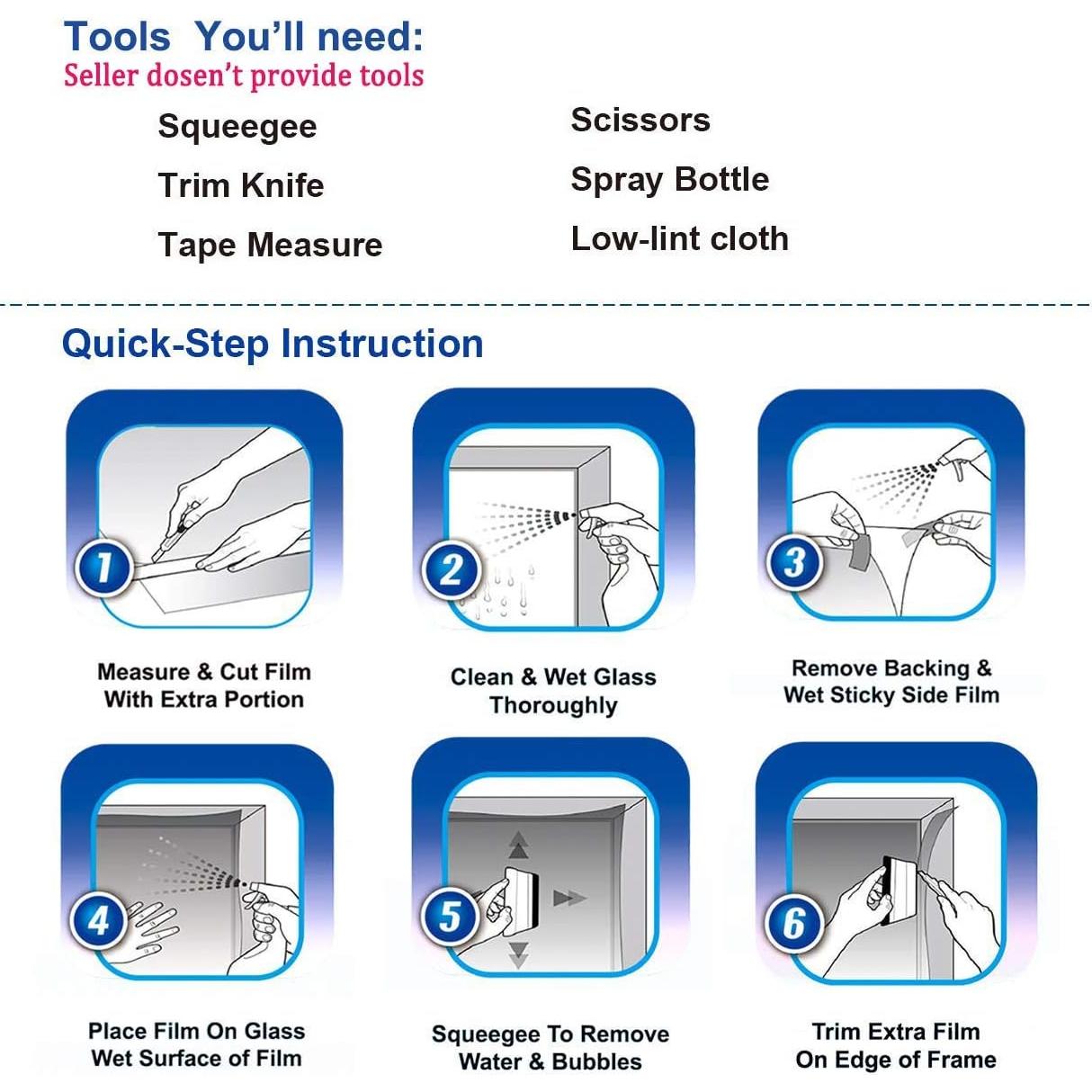 Película Reflectante Kinsolar 45x304.8cm Anti UV y Calor