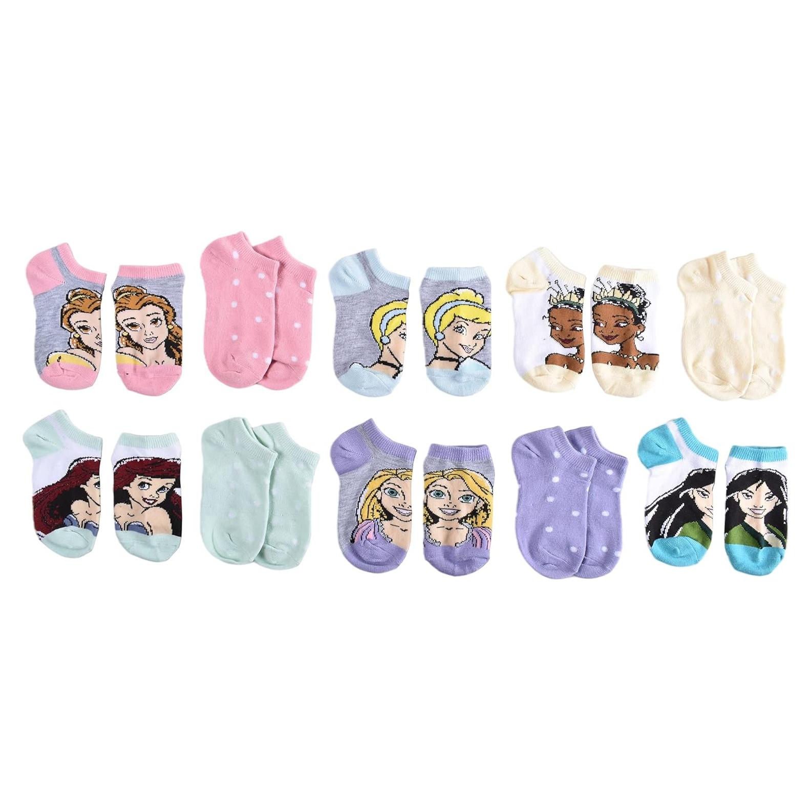 Calcetines No Show Princesas Disney Niñas 10 Pares