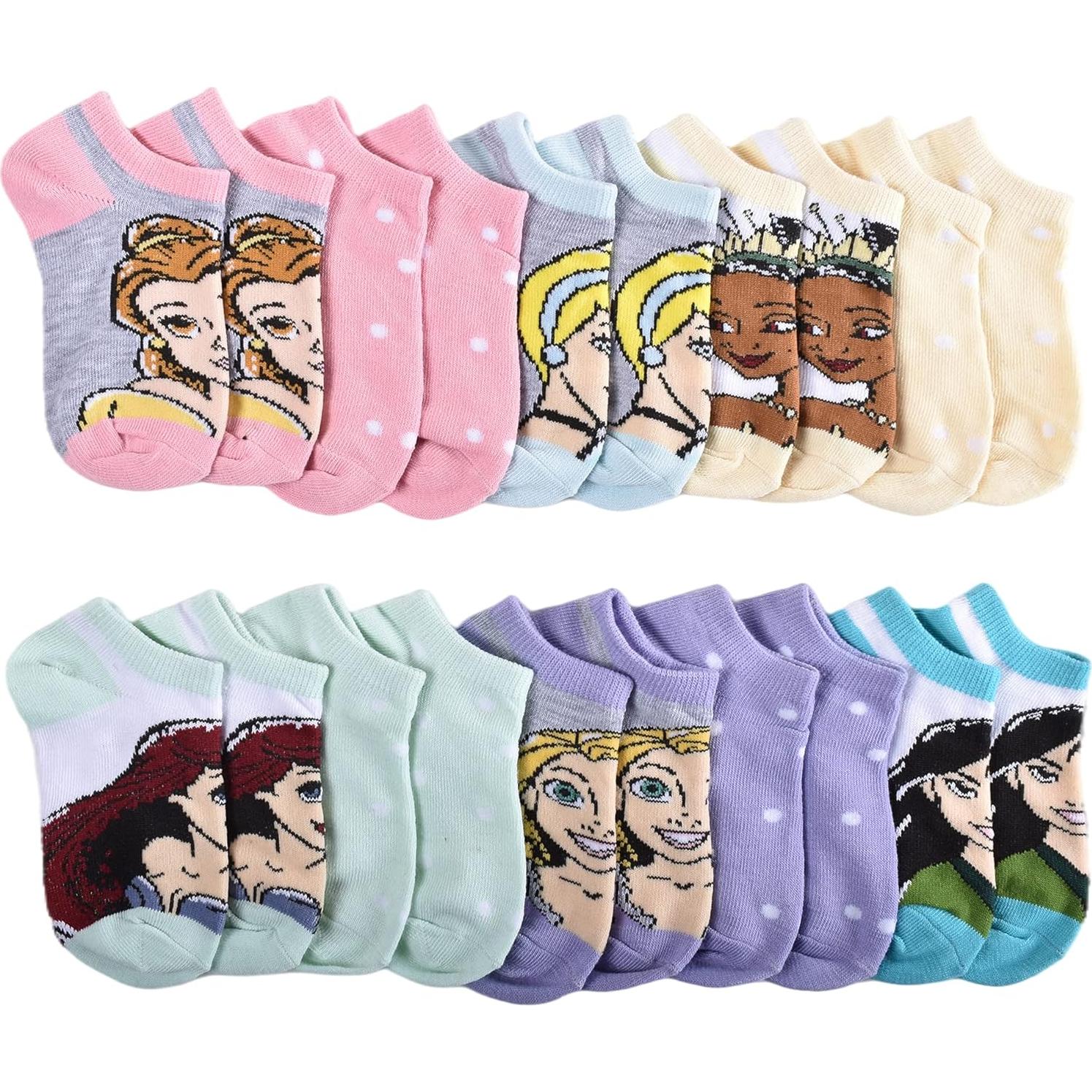 Calcetines No Show Princesas Disney Niñas 10 Pares