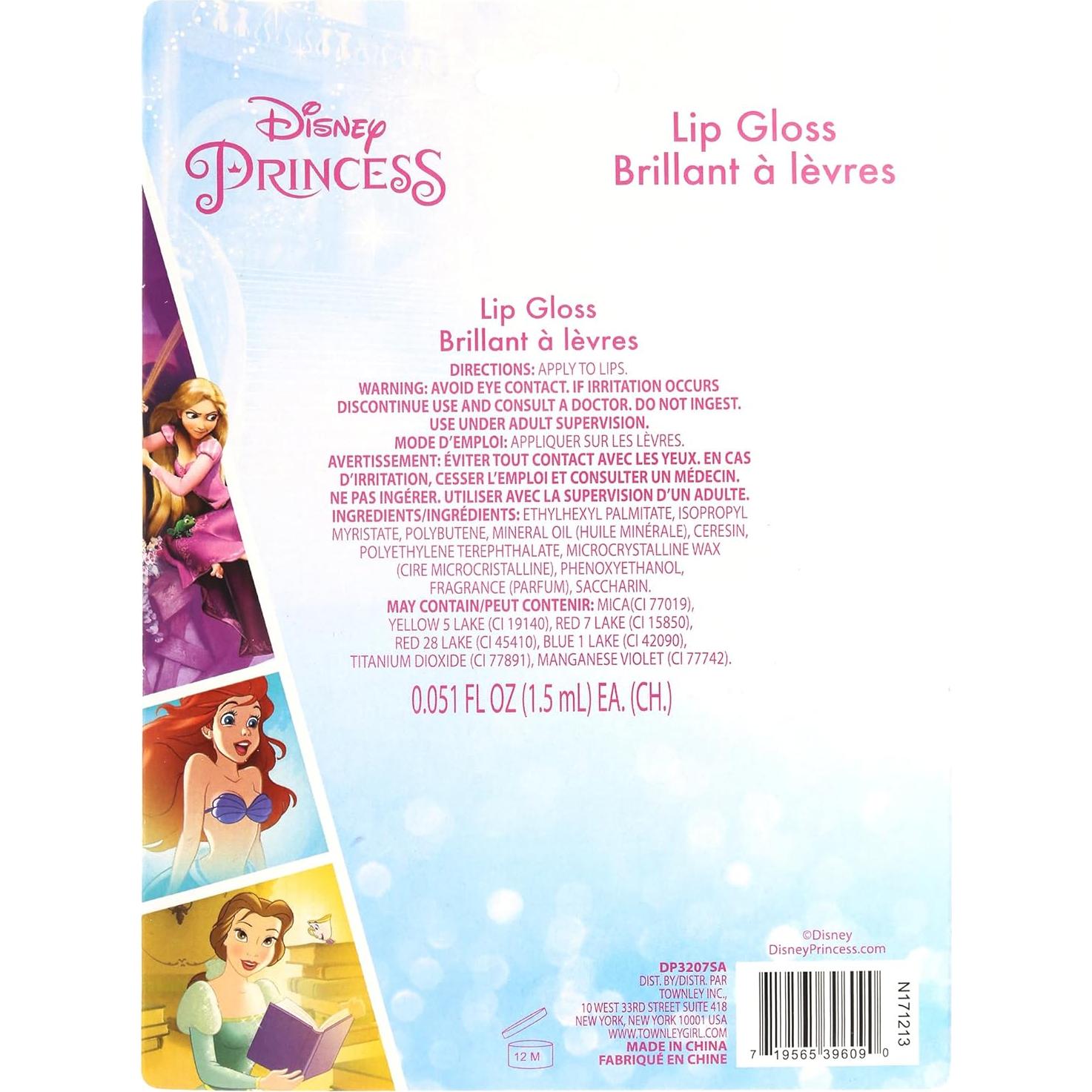 Brillo Labial Disney Princess Townley Girl 7 Sabores 18.29 cm