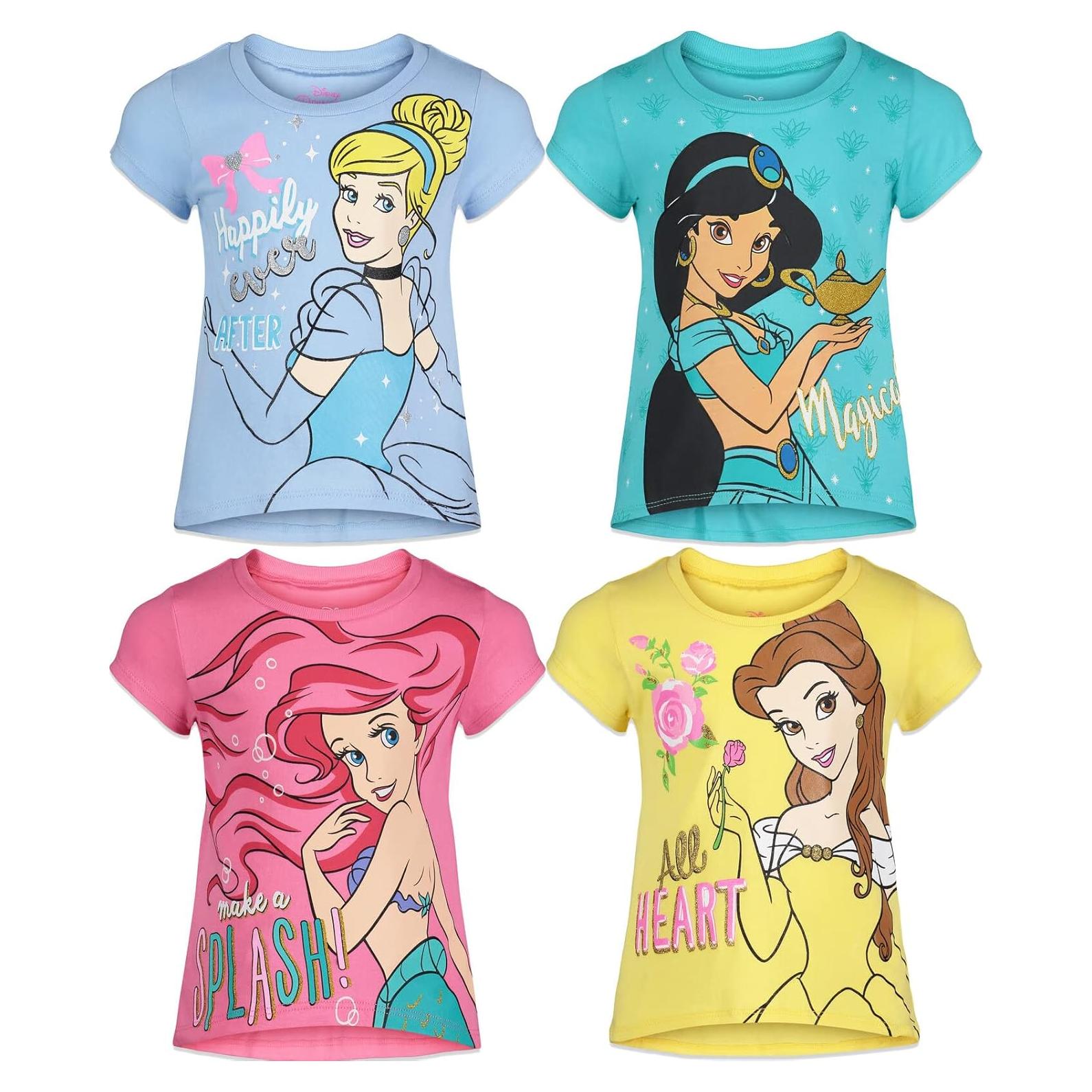 Paquete de 4 camisetas Disney Princess para niñas 5T