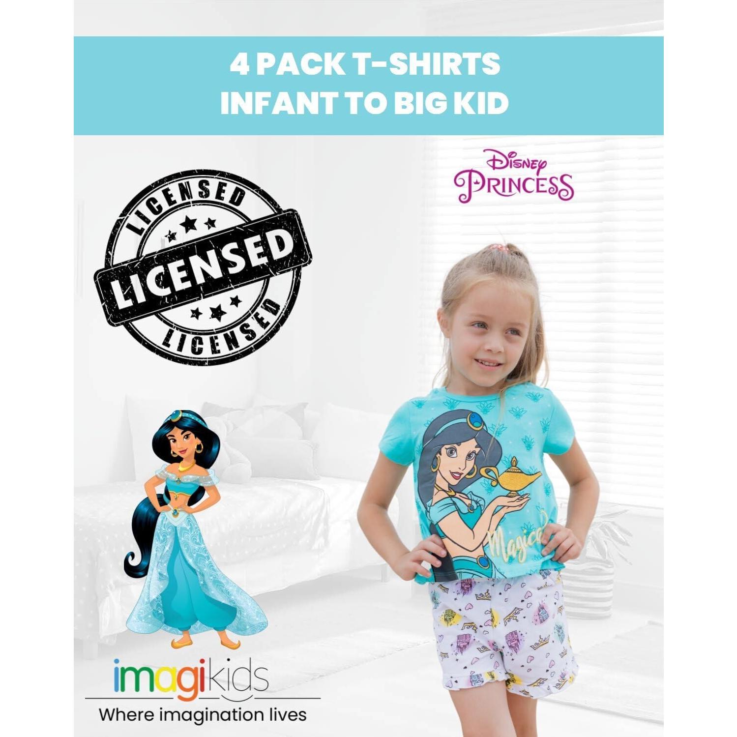 Paquete de 4 camisetas Disney Princess para niñas 5T