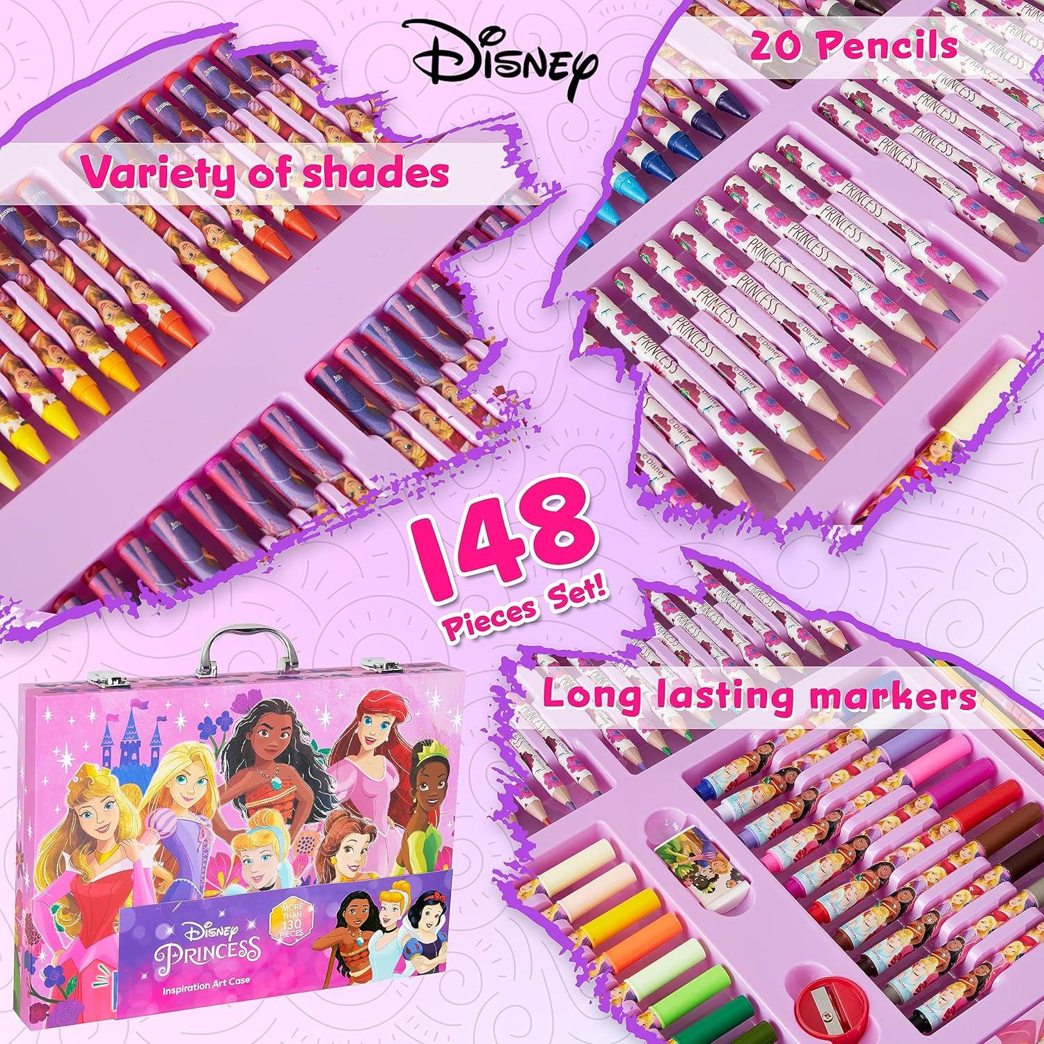 Kit de Dibujo Disney Princesas 130 Piezas Estuche de Arte