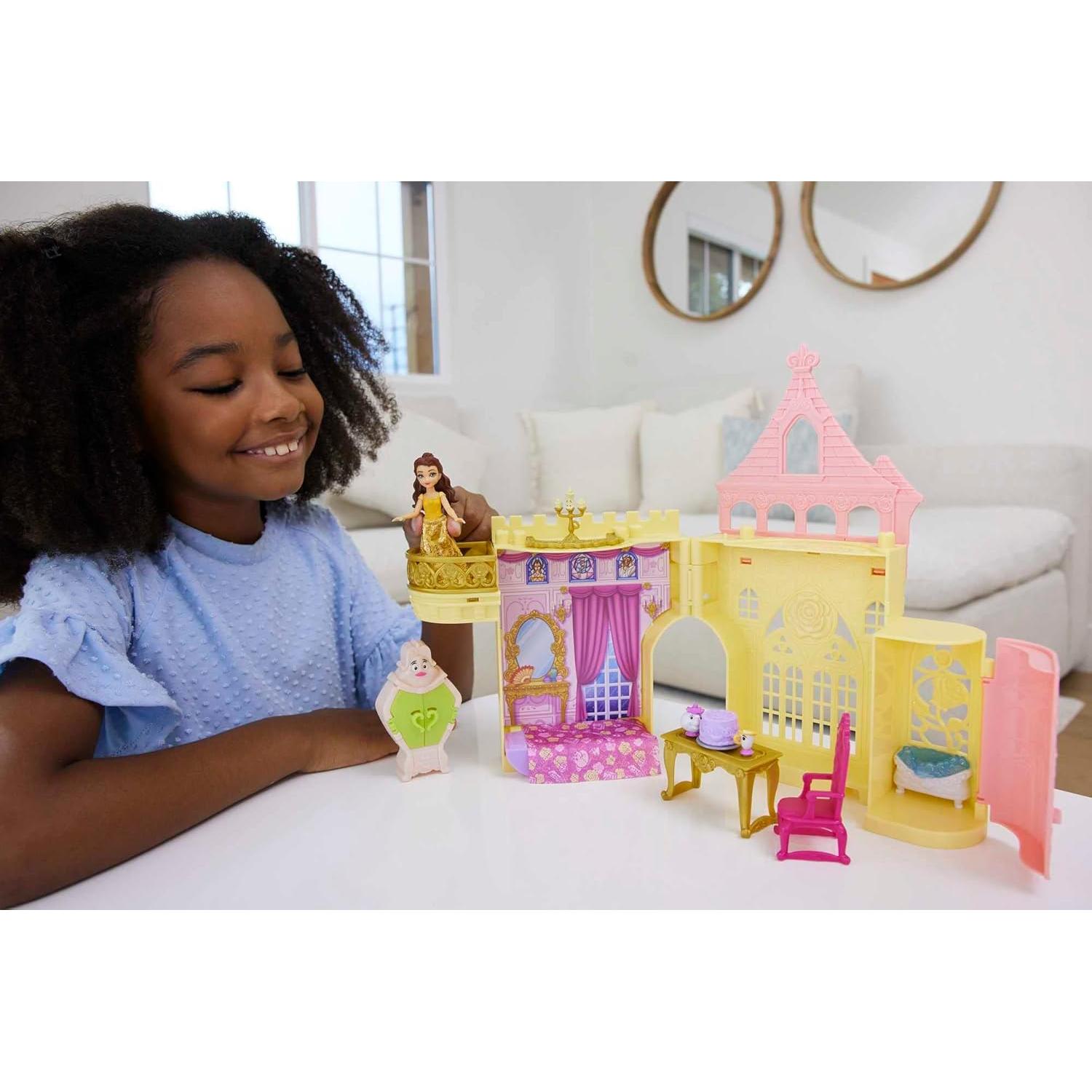 Casa de Muñecas Apilable Disney Bella Mattel 9 Piezas