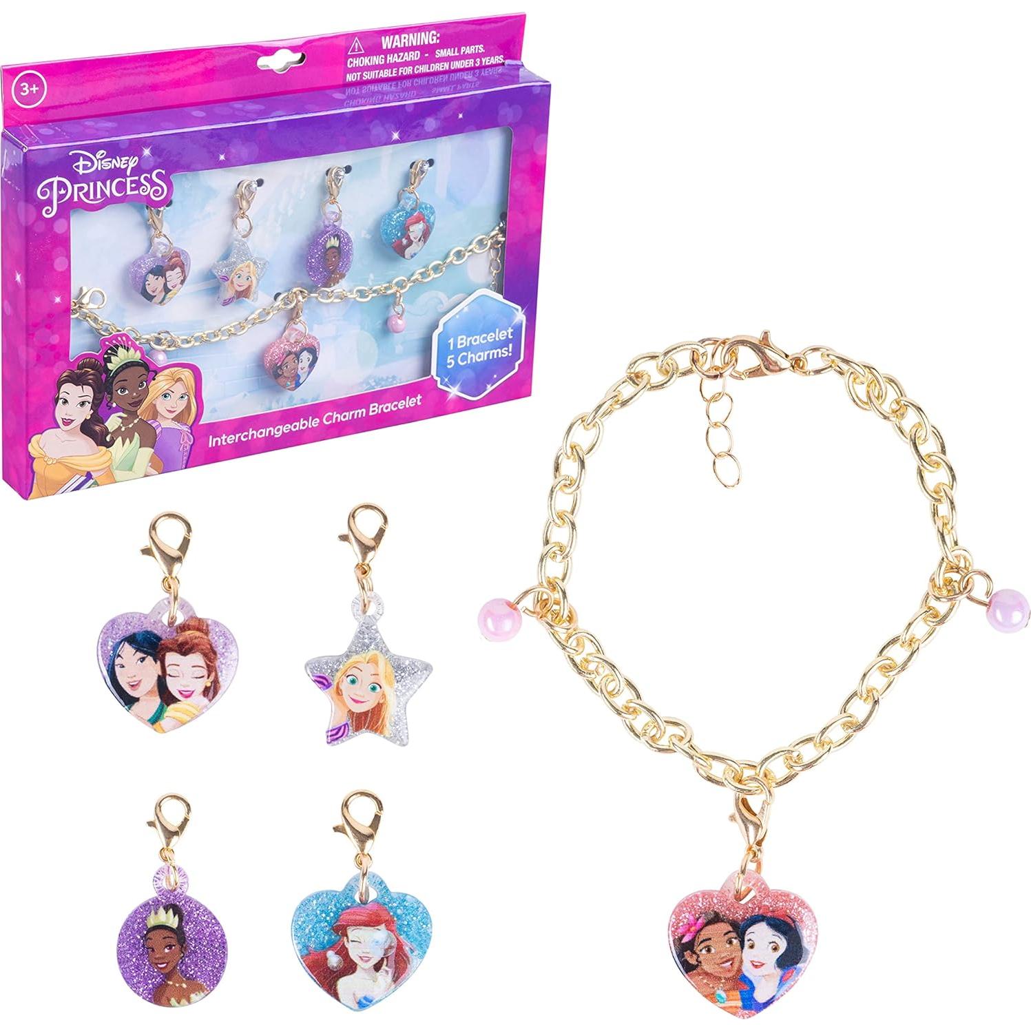 Set Pulsera Disney Princess LUV HER con 5 Encantos 3+