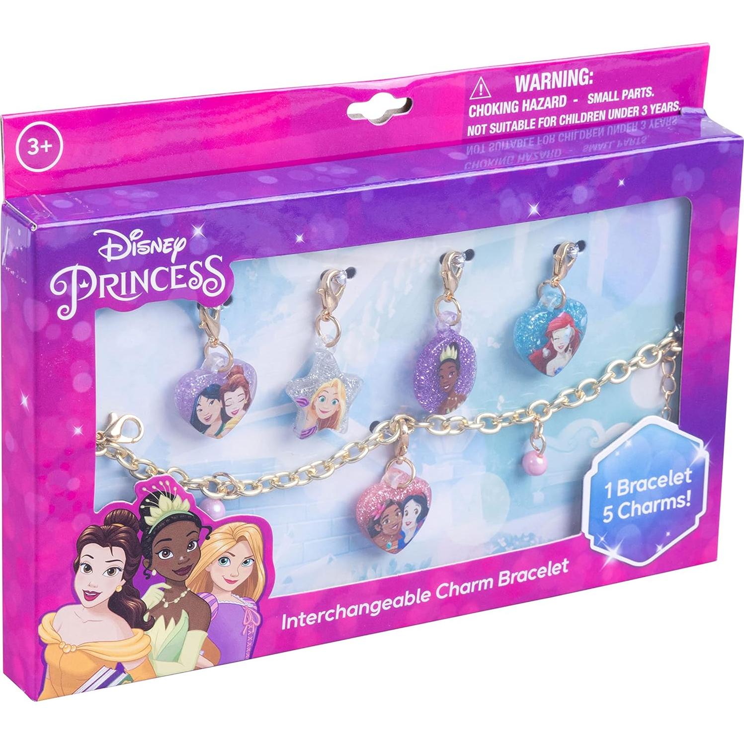 Set Pulsera Disney Princess LUV HER con 5 Encantos 3+