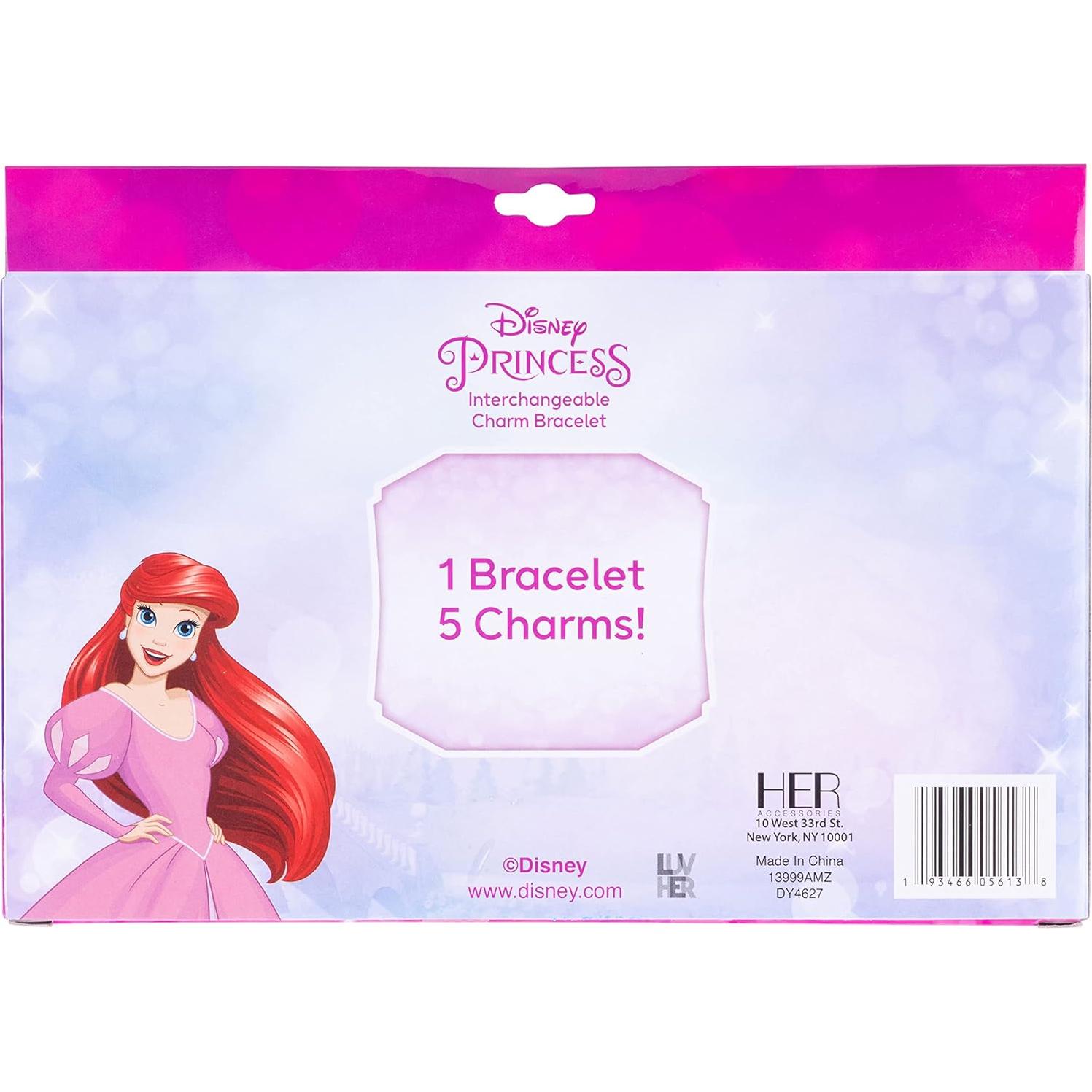 Set Pulsera Disney Princess LUV HER con 5 Encantos 3+